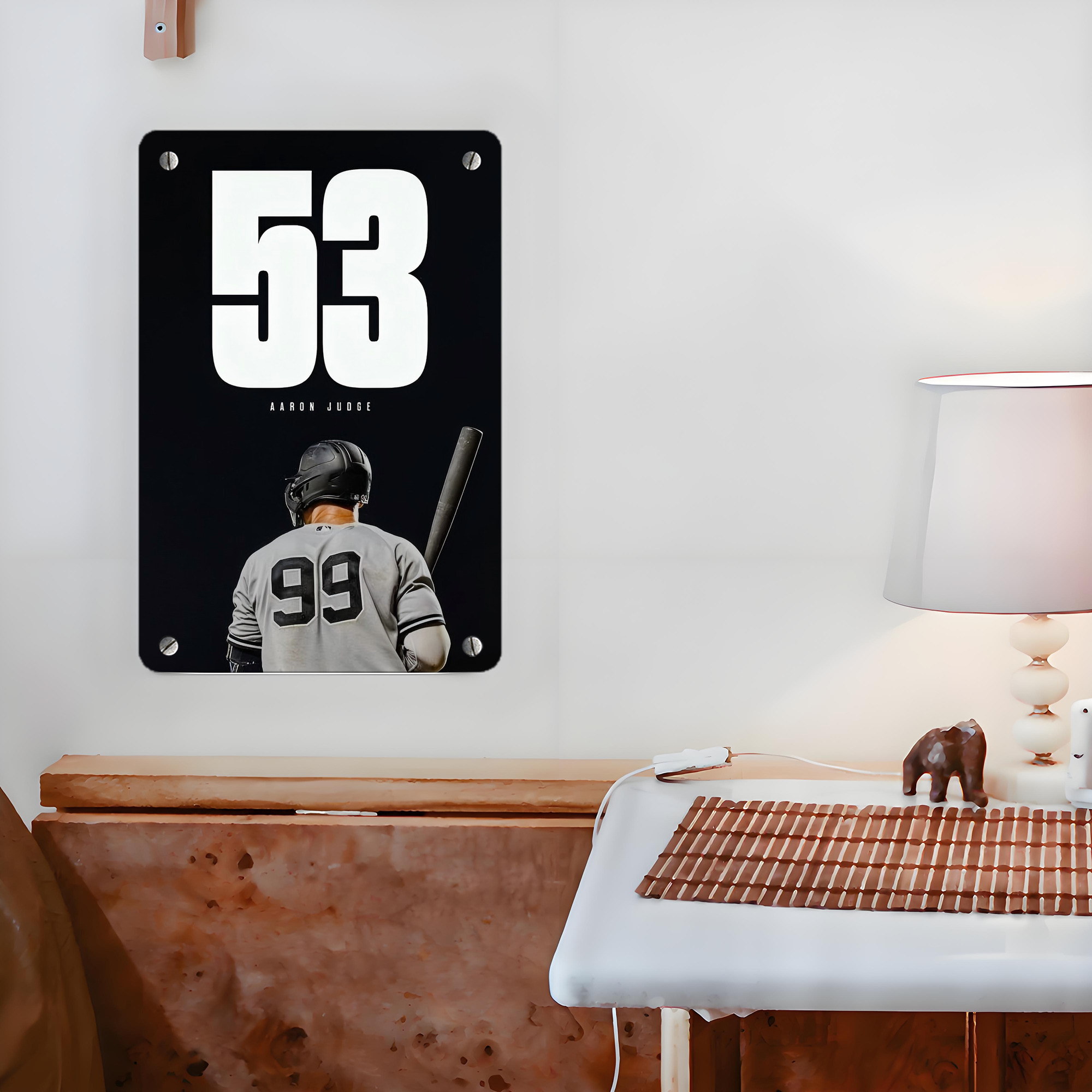Aaron Judge 53 Home Runs Metal Tin Sign 8x12inch - High-Quality Full-Print Decorative Wall Art, Durable Rust-Resistant Metal Plaque For Living Room, Bedroom, Kitchen, Office, Bar Décor