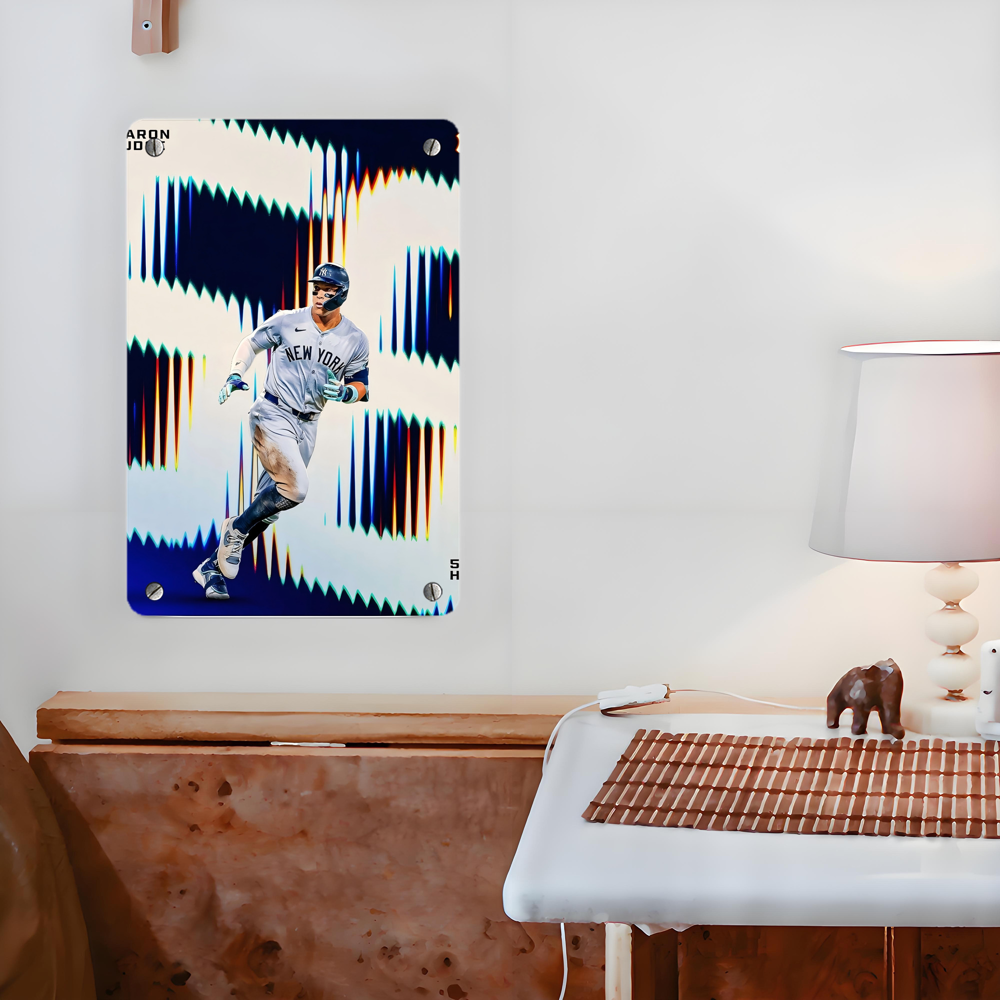 Aaron Judge 56 Home Runs Metal Tin Sign 8x12inch - High-Quality Full-Print Decorative Wall Art, Durable Rust-Resistant Metal Plaque For Living Room, Bedroom, Kitchen, Office, Bar Décor