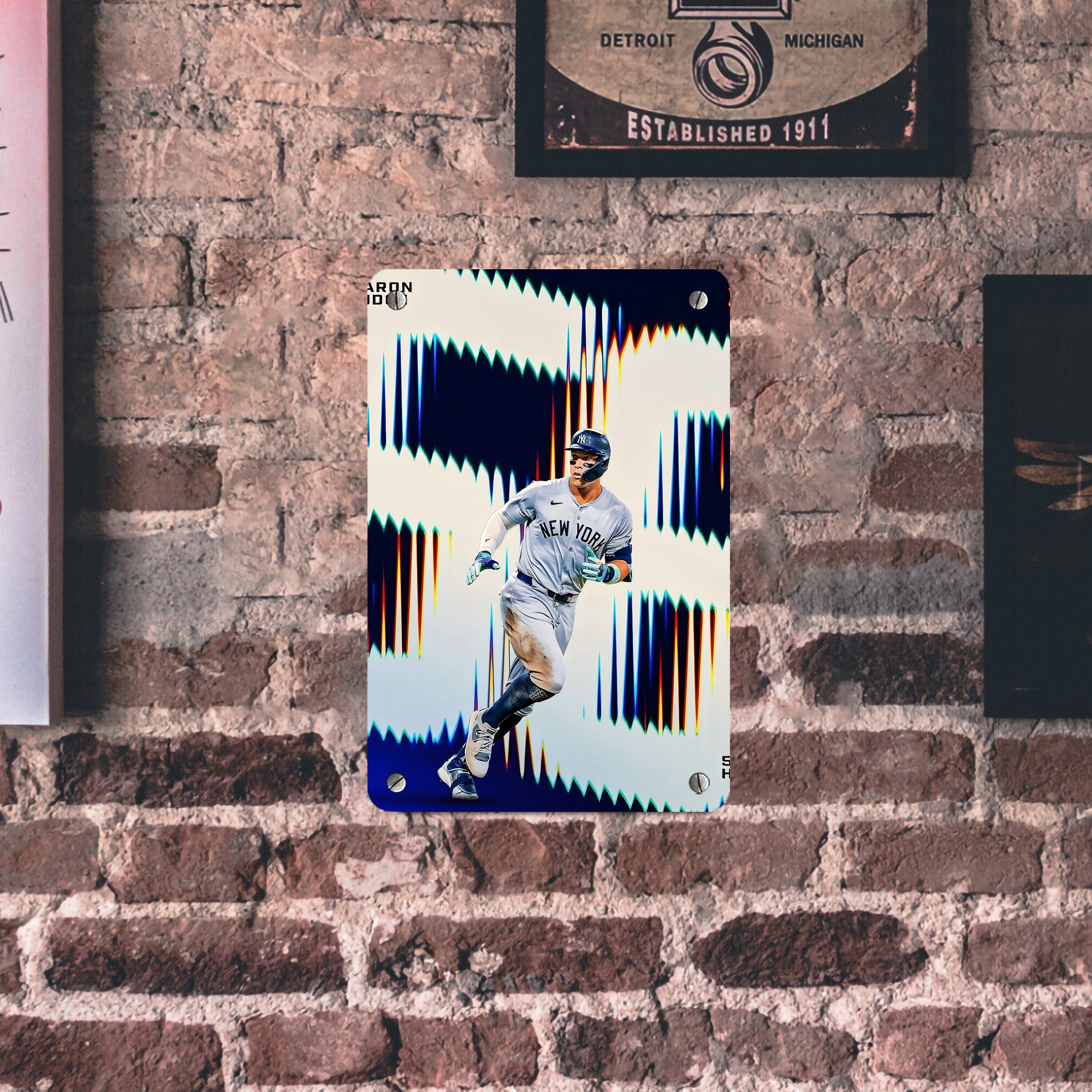 Aaron Judge 56 Home Runs Metal Tin Sign 8x12inch - High-Quality Full-Print Decorative Wall Art, Durable Rust-Resistant Metal Plaque For Living Room, Bedroom, Kitchen, Office, Bar Décor