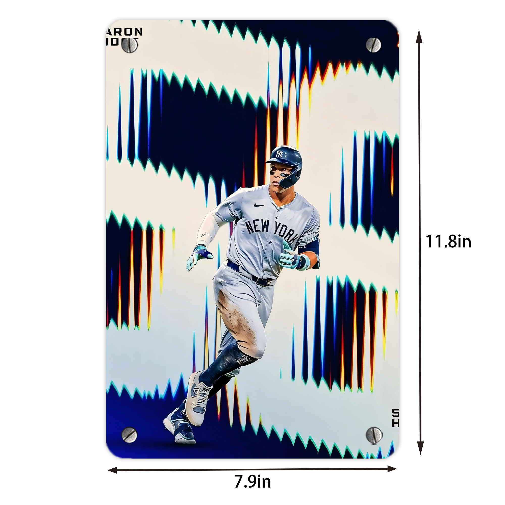 Aaron Judge 56 Home Runs Metal Tin Sign 8x12inch - High-Quality Full-Print Decorative Wall Art, Durable Rust-Resistant Metal Plaque For Living Room, Bedroom, Kitchen, Office, Bar Décor