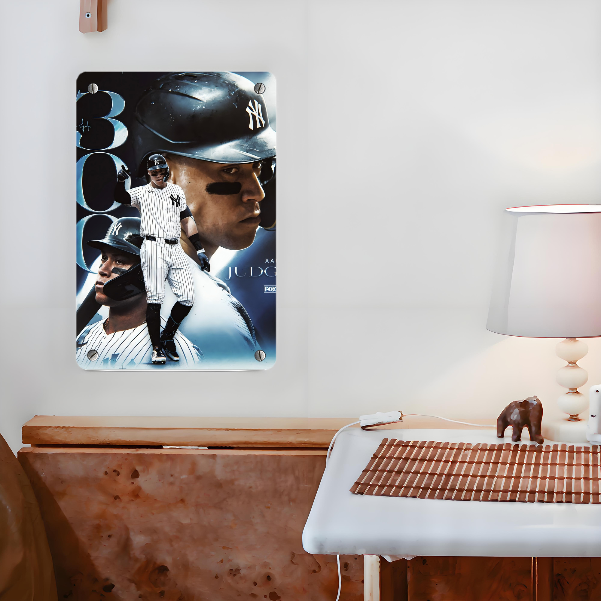 Aaron Judge 300 Home Runs 1 Metal Tin Sign 8x12inch - High-Quality Full-Print Decorative Wall Art, Durable Rust-Resistant Metal Plaque For Living Room, Bedroom, Kitchen, Office, Bar Décor