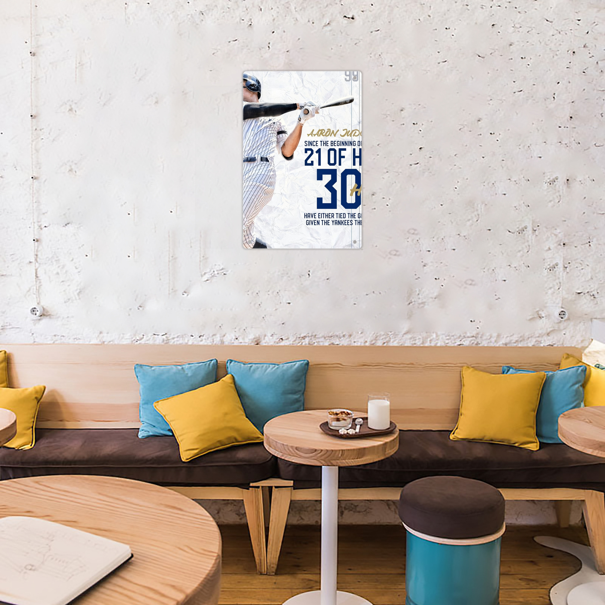 Aaron Judge 30 Home Runs 8x12inch Vertical Aluminum Sign - Durable Fade-Resistant Indoor/Outdoor Safety & Information Plaque For Office, Hotel, Restaurant, Bar, Public Spaces