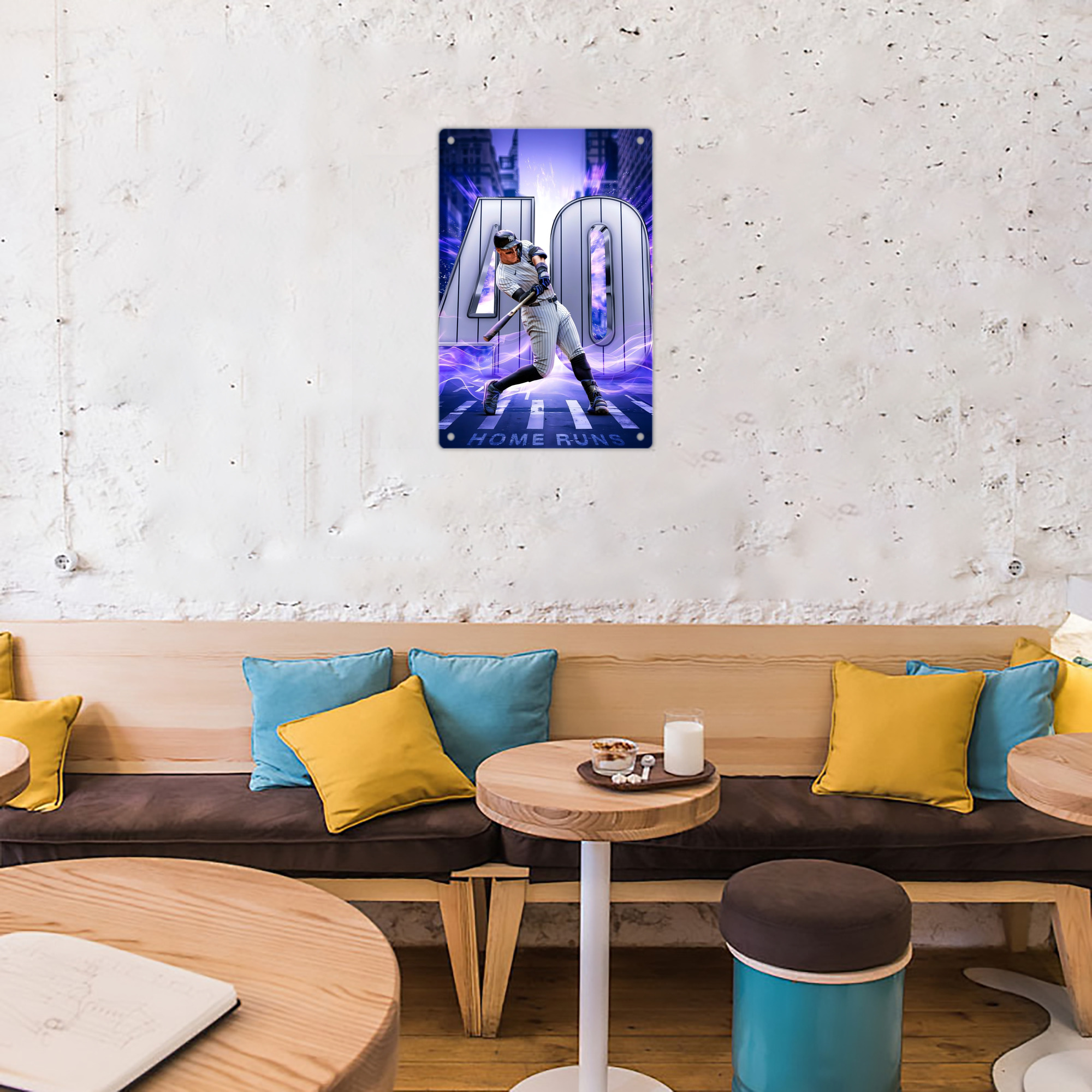 Aaron Judge 40 Home Runs 8x12inch Vertical Aluminum Sign - Durable Fade-Resistant Indoor/Outdoor Safety & Information Plaque For Office, Hotel, Restaurant, Bar, Public Spaces