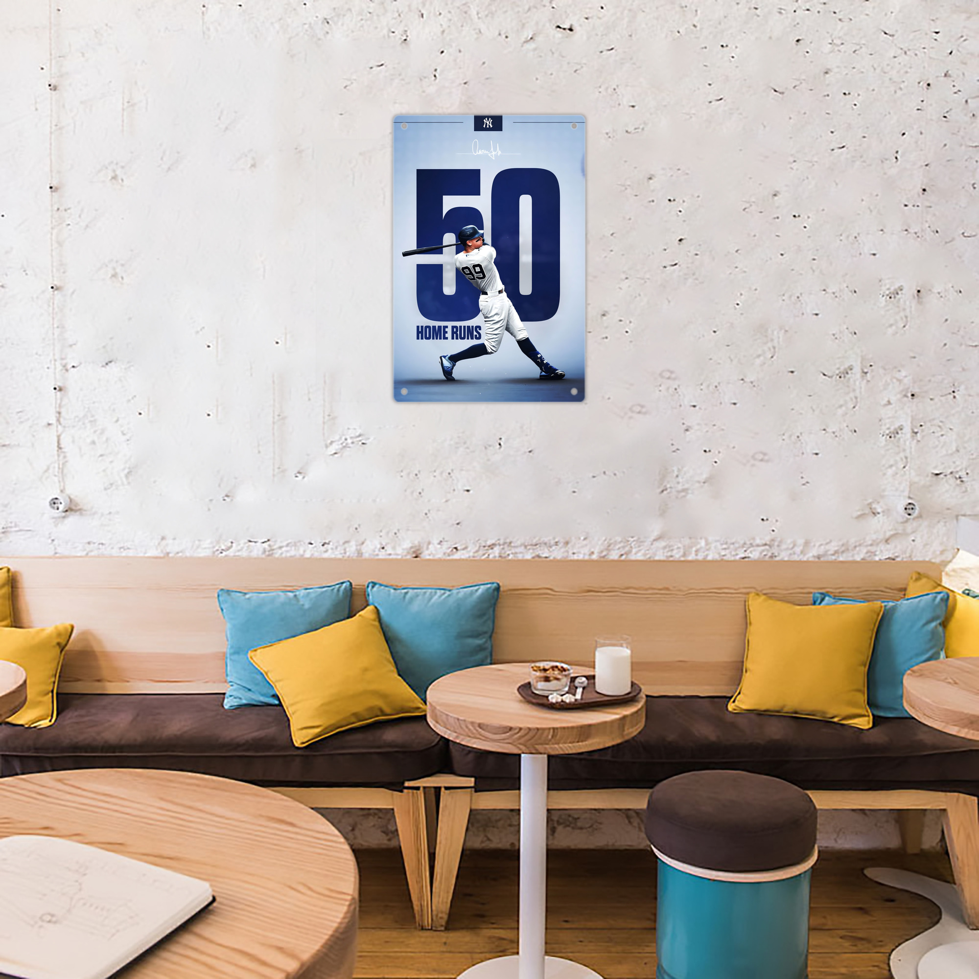 Aaron Judge 50 Home Runs 4 8x12inch Vertical Aluminum Sign - Durable Fade-Resistant Indoor/Outdoor Safety & Information Plaque For Office, Hotel, Restaurant, Bar, Public Spaces