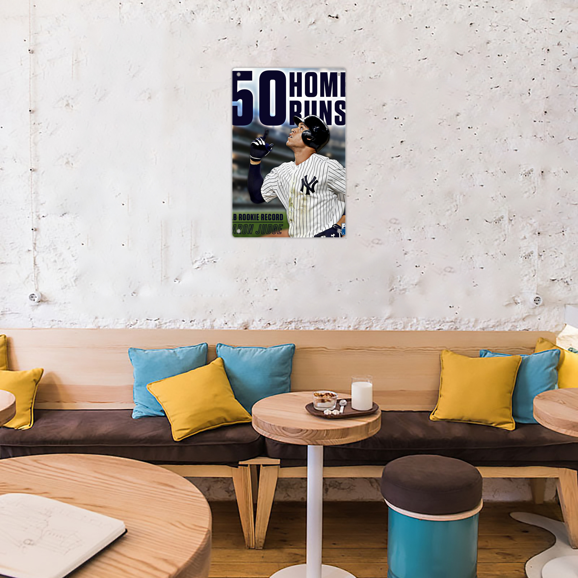 Aaron Judge 50 Home Runs 5 8x12inch Vertical Aluminum Sign - Durable Fade-Resistant Indoor/Outdoor Safety & Information Plaque For Office, Hotel, Restaurant, Bar, Public Spaces