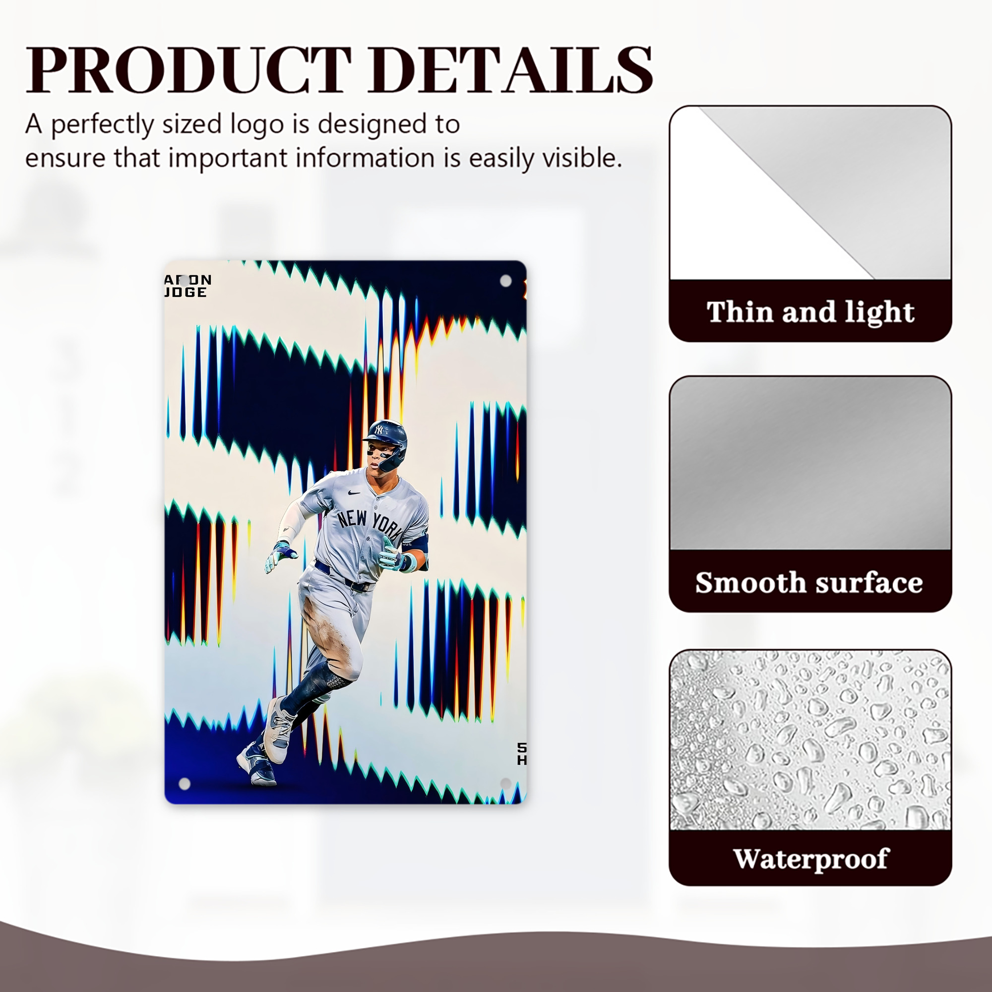 Aaron Judge 56 Home Runs 8x12inch Vertical Aluminum Sign - Durable Fade-Resistant Indoor/Outdoor Safety & Information Plaque For Office, Hotel, Restaurant, Bar, Public Spaces