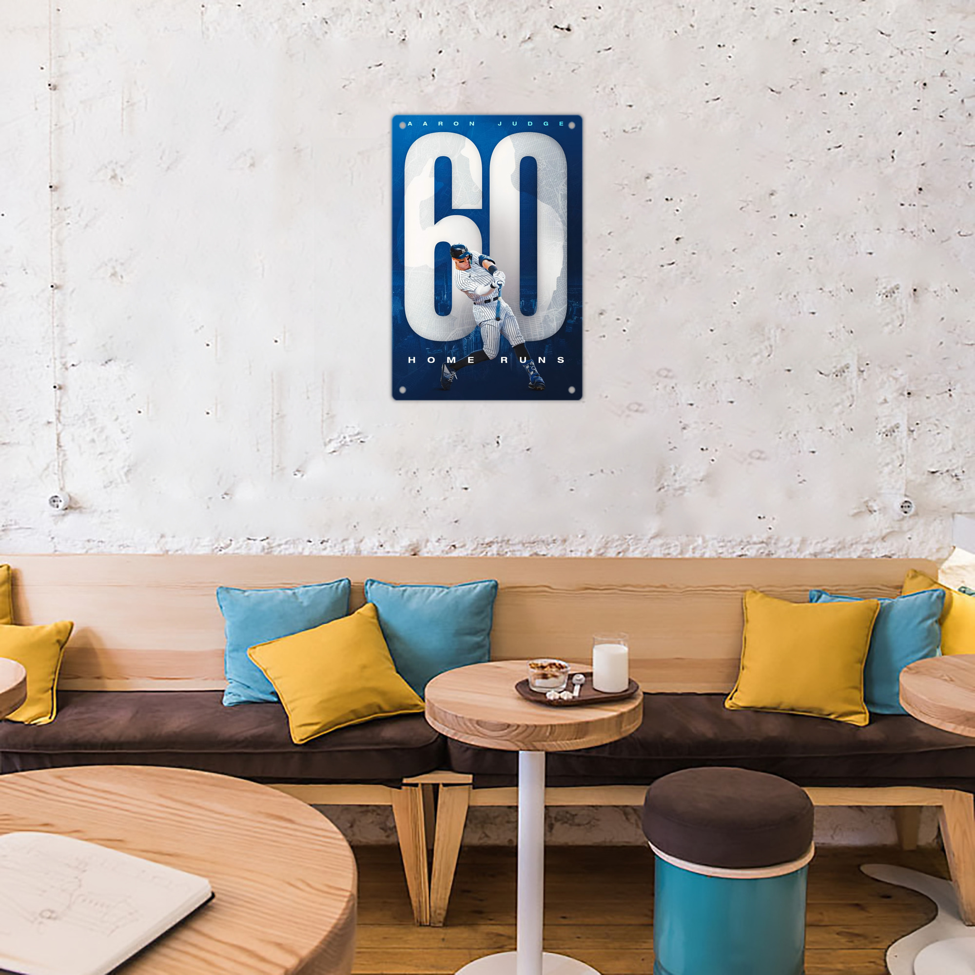 Aaron Judge 60 Home Runs 2 8x12inch Vertical Aluminum Sign - Durable Fade-Resistant Indoor/Outdoor Safety & Information Plaque For Office, Hotel, Restaurant, Bar, Public Spaces