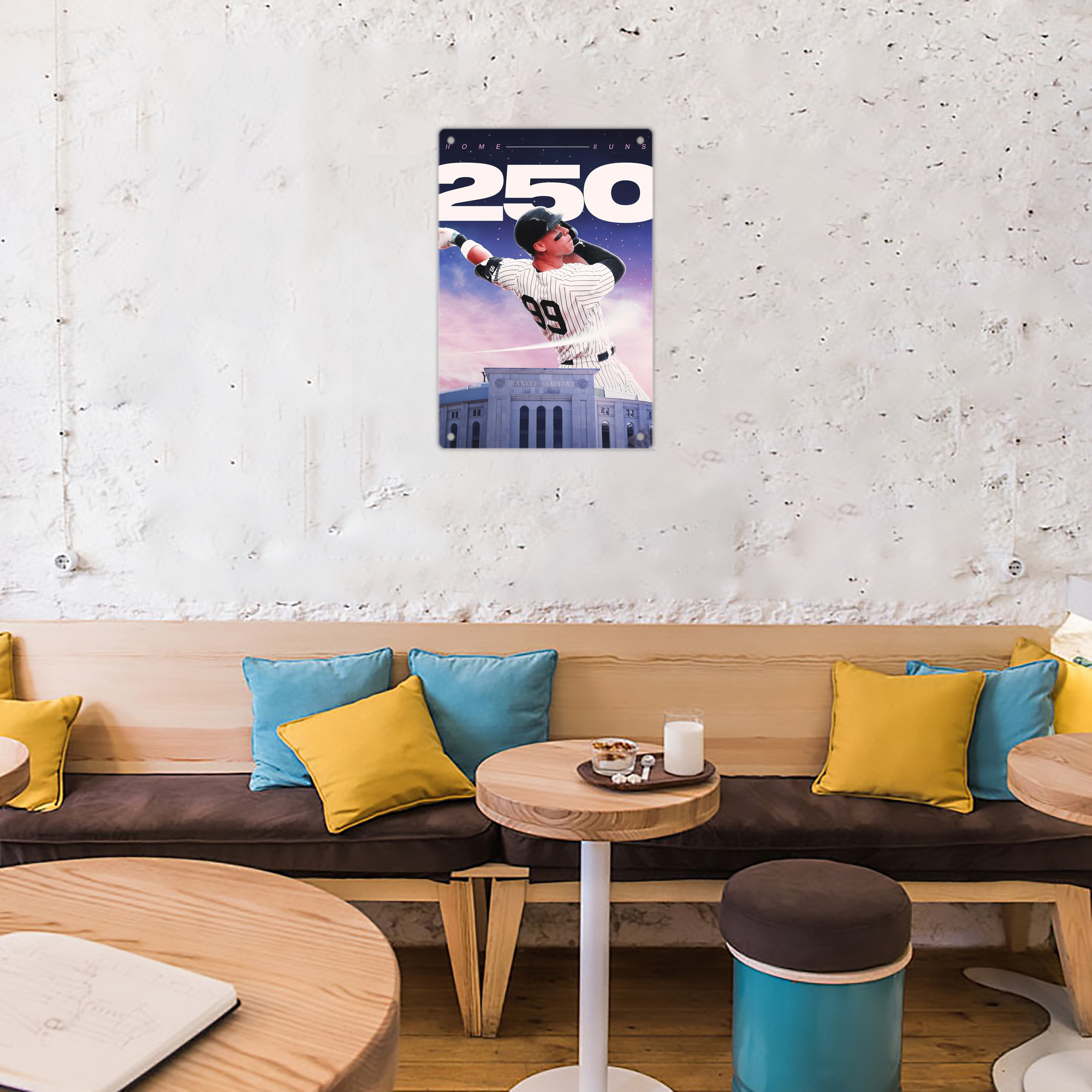 Aaron Judge 250 Home Runs 8x12inch Vertical Aluminum Sign - Durable Fade-Resistant Indoor/Outdoor Safety & Information Plaque For Office, Hotel, Restaurant, Bar, Public Spaces