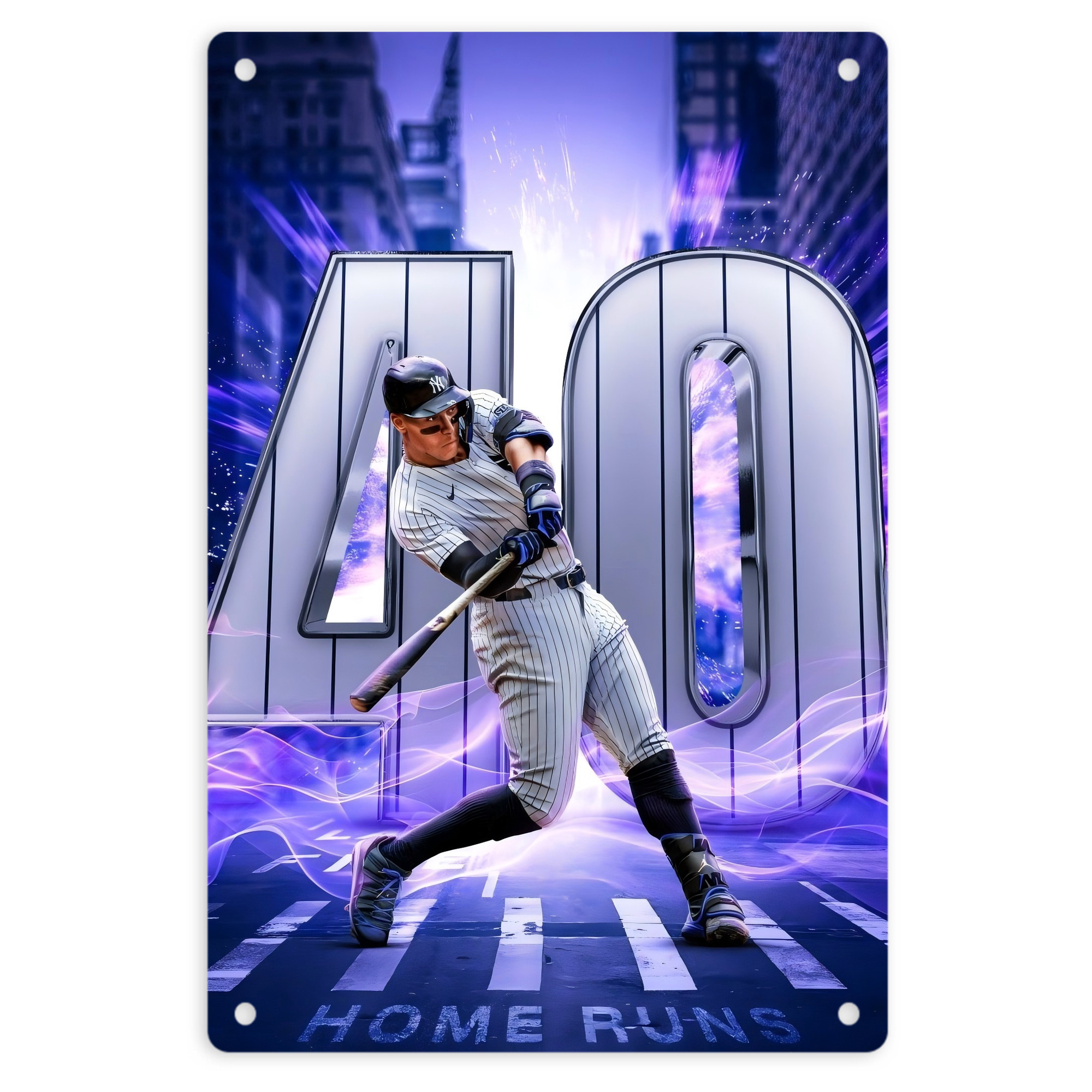 Aaron Judge 40 Home Runs 8x12inch Vertical Aluminum Sign - Durable Fade-Resistant Indoor/Outdoor Safety & Information Plaque For Office, Hotel, Restaurant, Bar, Public Spaces