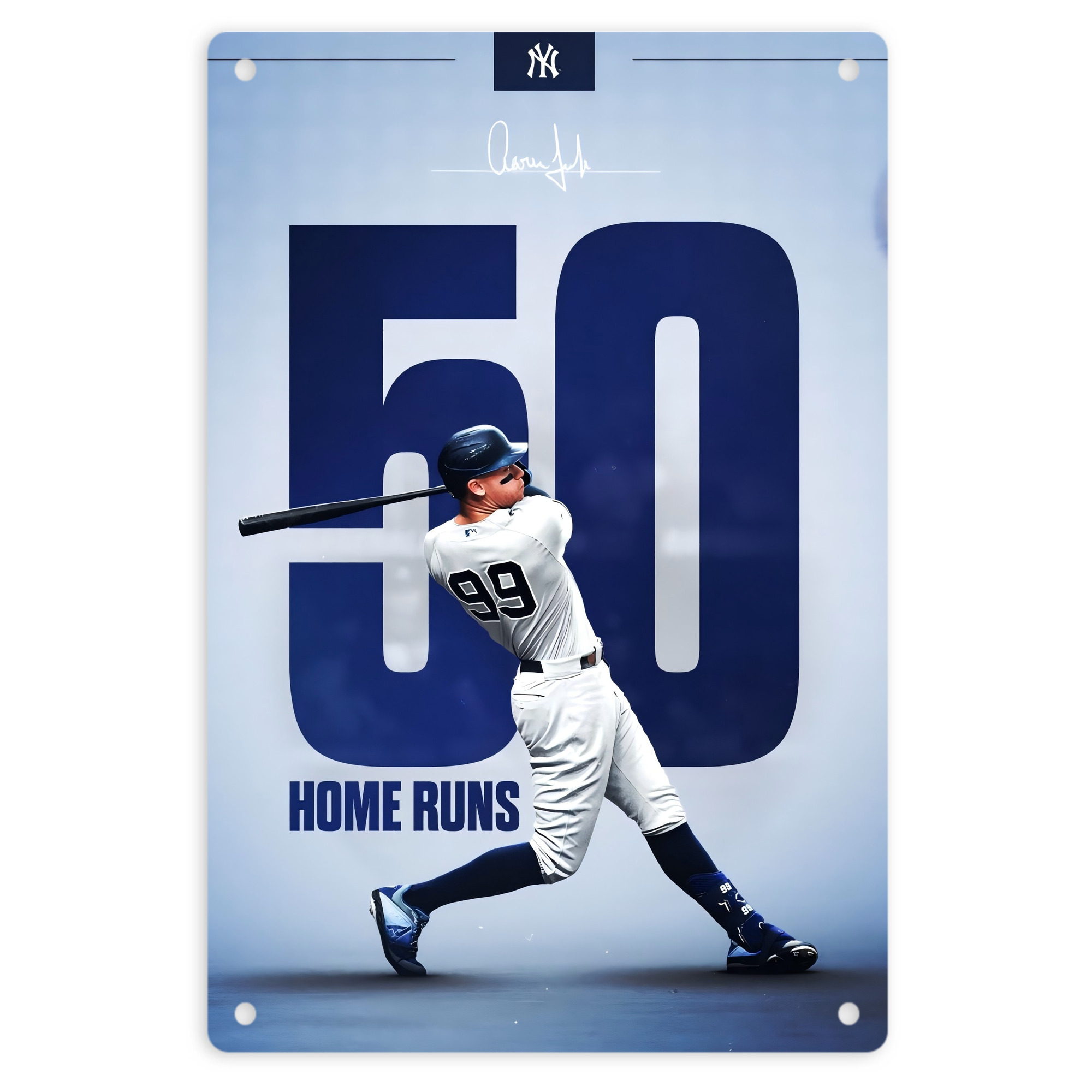 Aaron Judge 50 Home Runs 4 8x12inch Vertical Aluminum Sign - Durable Fade-Resistant Indoor/Outdoor Safety & Information Plaque For Office, Hotel, Restaurant, Bar, Public Spaces