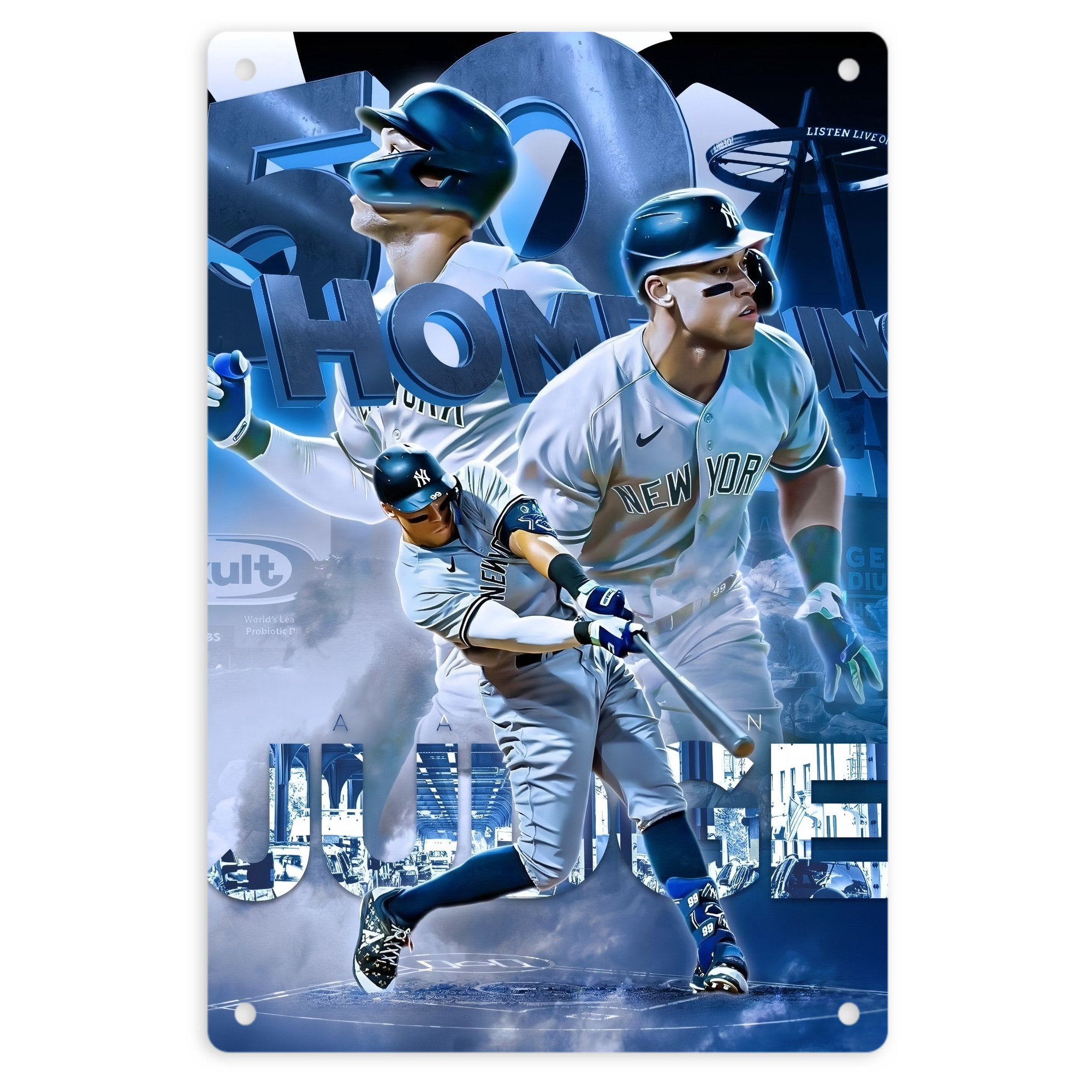 Aaron Judge 50 Home Runs 8x12inch Vertical Aluminum Sign - Durable Fade-Resistant Indoor/Outdoor Safety & Information Plaque For Office, Hotel, Restaurant, Bar, Public Spaces