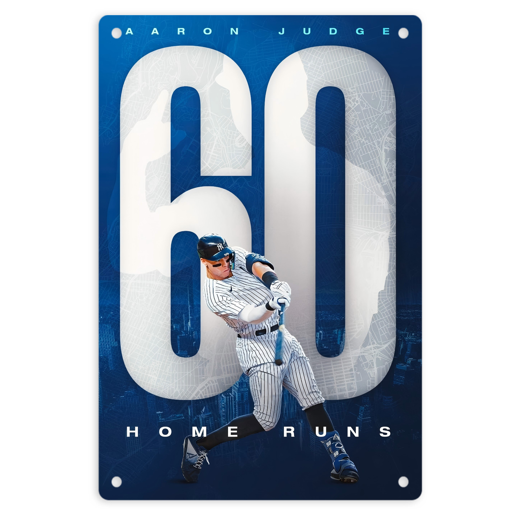 Aaron Judge 60 Home Runs 2 8x12inch Vertical Aluminum Sign - Durable Fade-Resistant Indoor/Outdoor Safety & Information Plaque For Office, Hotel, Restaurant, Bar, Public Spaces