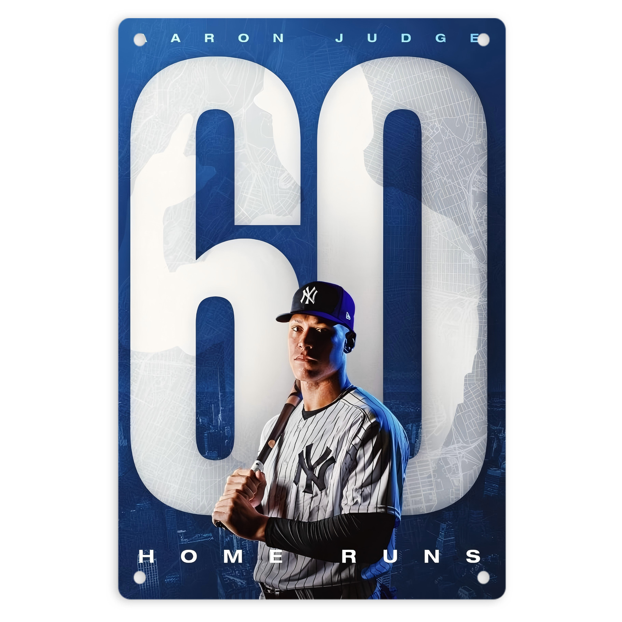 Aaron Judge 60 Home Runs 8x12inch Vertical Aluminum Sign - Durable Fade-Resistant Indoor/Outdoor Safety & Information Plaque For Office, Hotel, Restaurant, Bar, Public Spaces