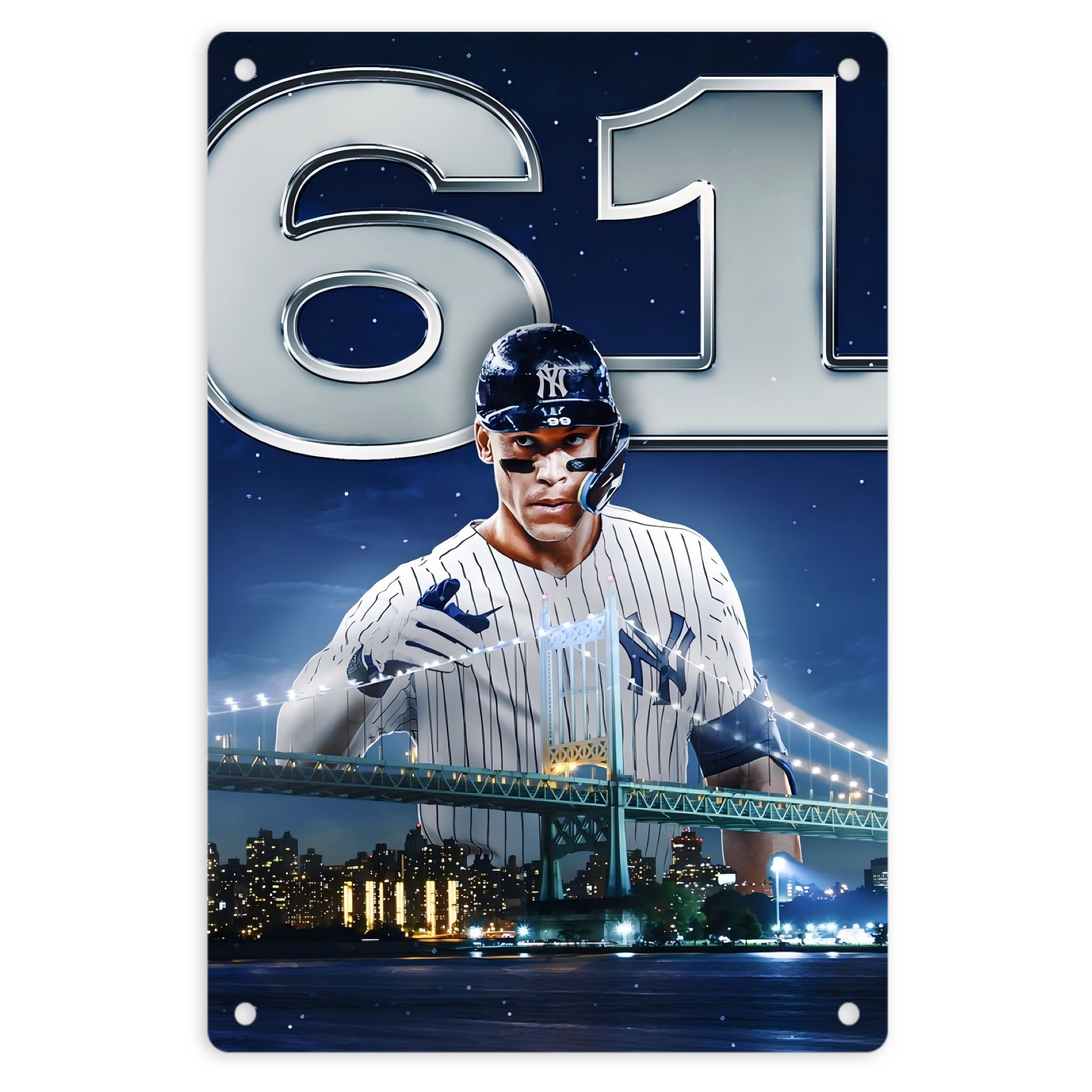Aaron Judge 61 Home Runs 8x12inch Vertical Aluminum Sign - Durable Fade-Resistant Indoor/Outdoor Safety & Information Plaque For Office, Hotel, Restaurant, Bar, Public Spaces