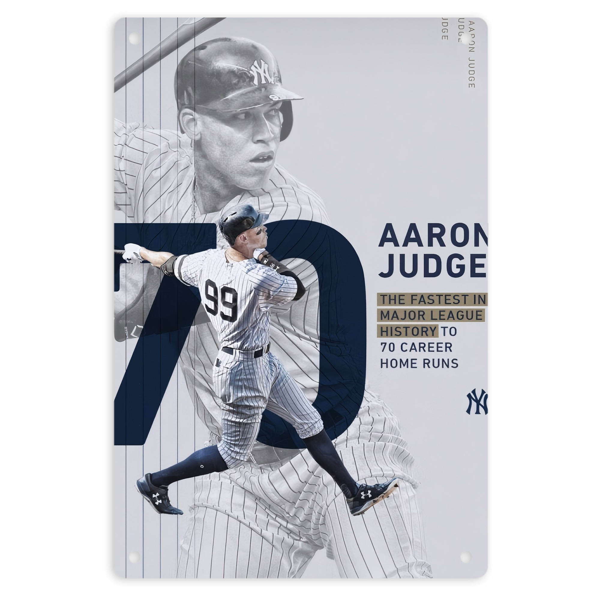 Aaron Judge 70 Home Runs 8x12inch Vertical Aluminum Sign - Durable Fade-Resistant Indoor/Outdoor Safety & Information Plaque For Office, Hotel, Restaurant, Bar, Public Spaces