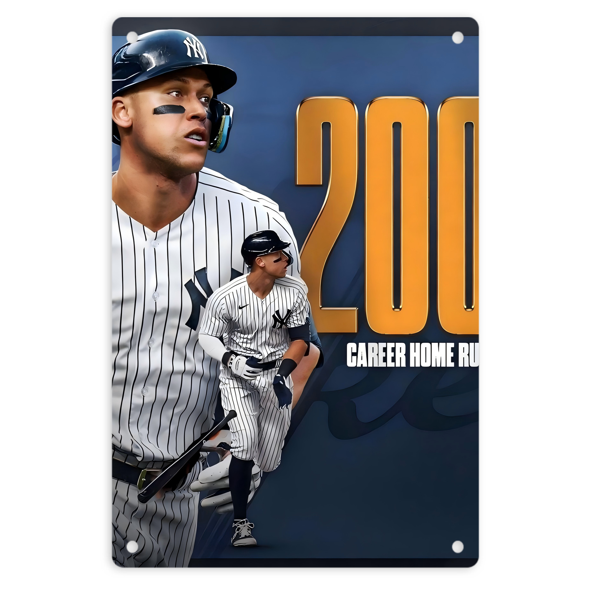 Aaron Judge 200 Home Runs 1 8x12inch Vertical Aluminum Sign - Durable Fade-Resistant Indoor/Outdoor Safety & Information Plaque For Office, Hotel, Restaurant, Bar, Public Spaces