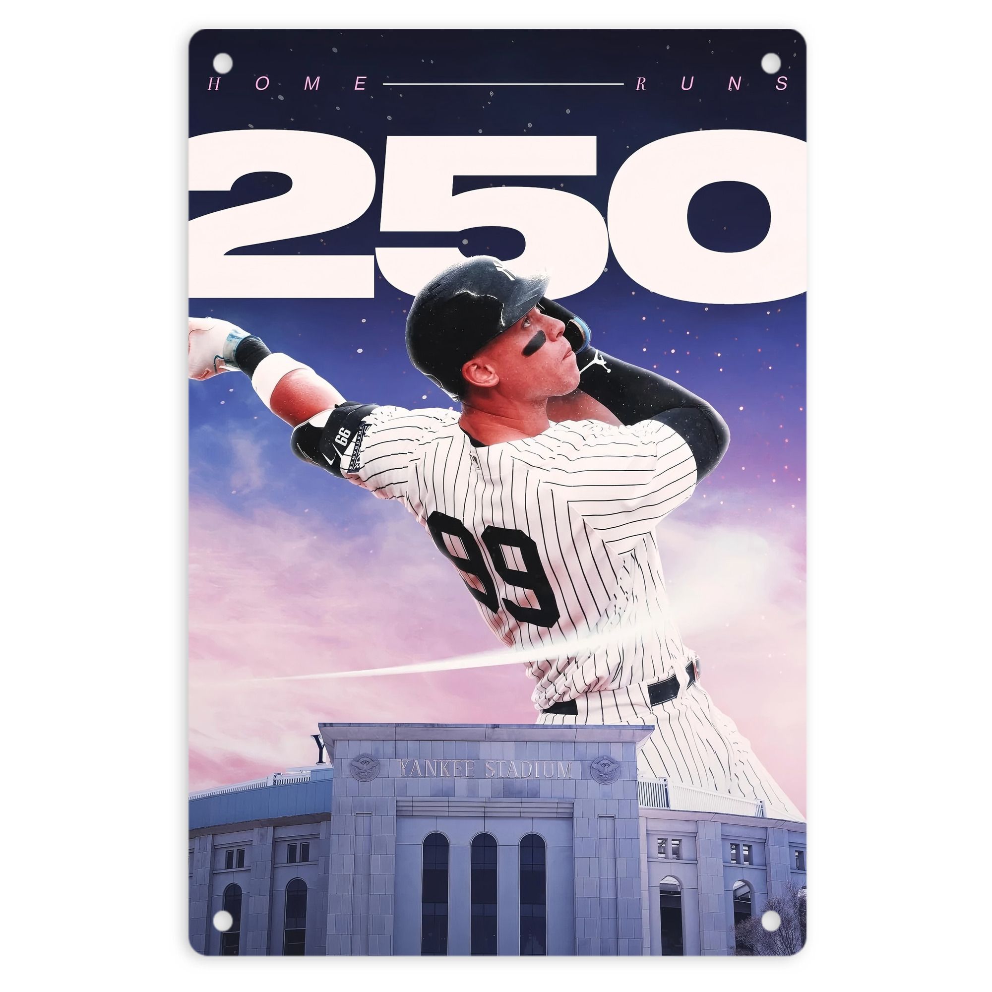 Aaron Judge 250 Home Runs 8x12inch Vertical Aluminum Sign - Durable Fade-Resistant Indoor/Outdoor Safety & Information Plaque For Office, Hotel, Restaurant, Bar, Public Spaces