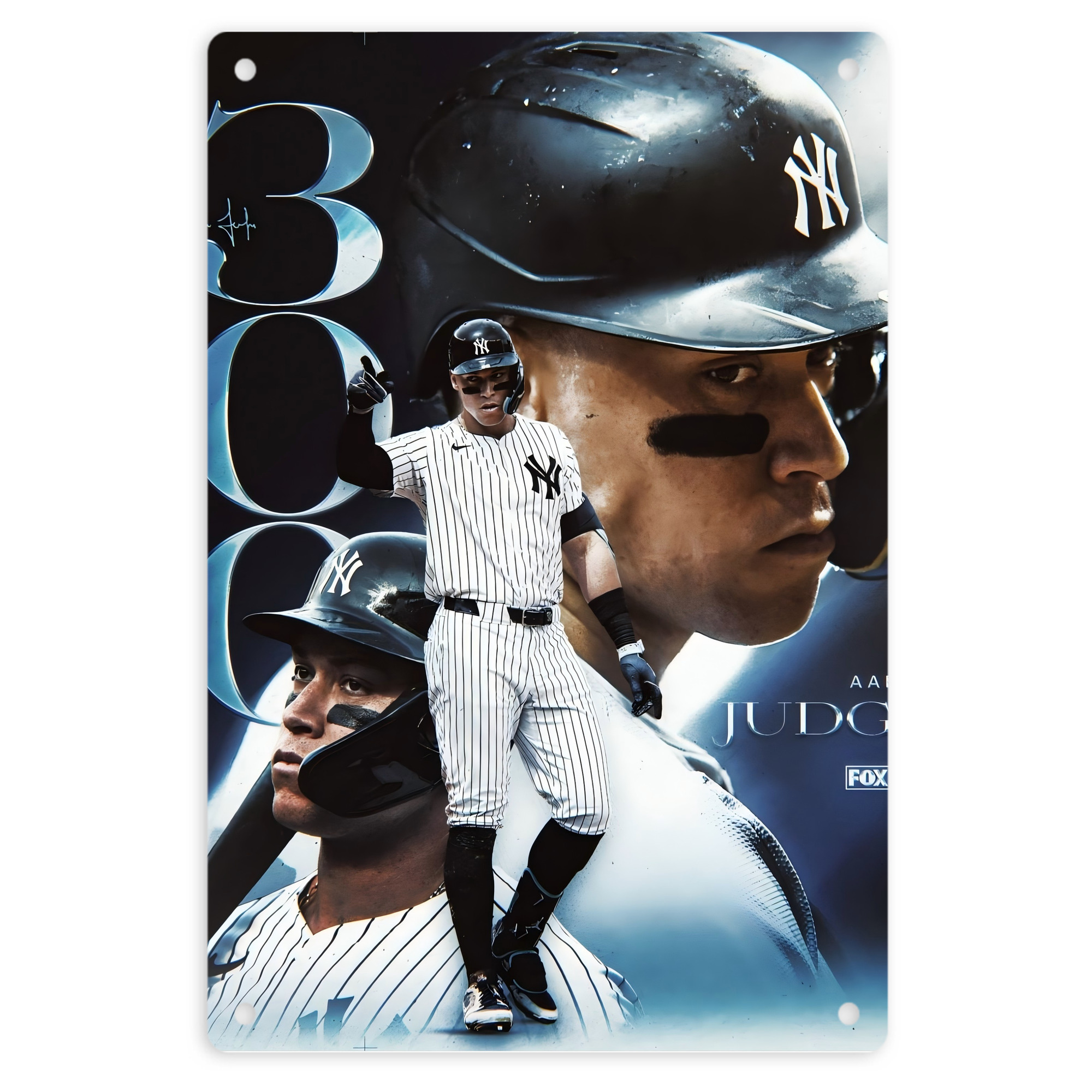 Aaron Judge 300 Home Runs 1 8x12inch Vertical Aluminum Sign - Durable Fade-Resistant Indoor/Outdoor Safety & Information Plaque For Office, Hotel, Restaurant, Bar, Public Spaces