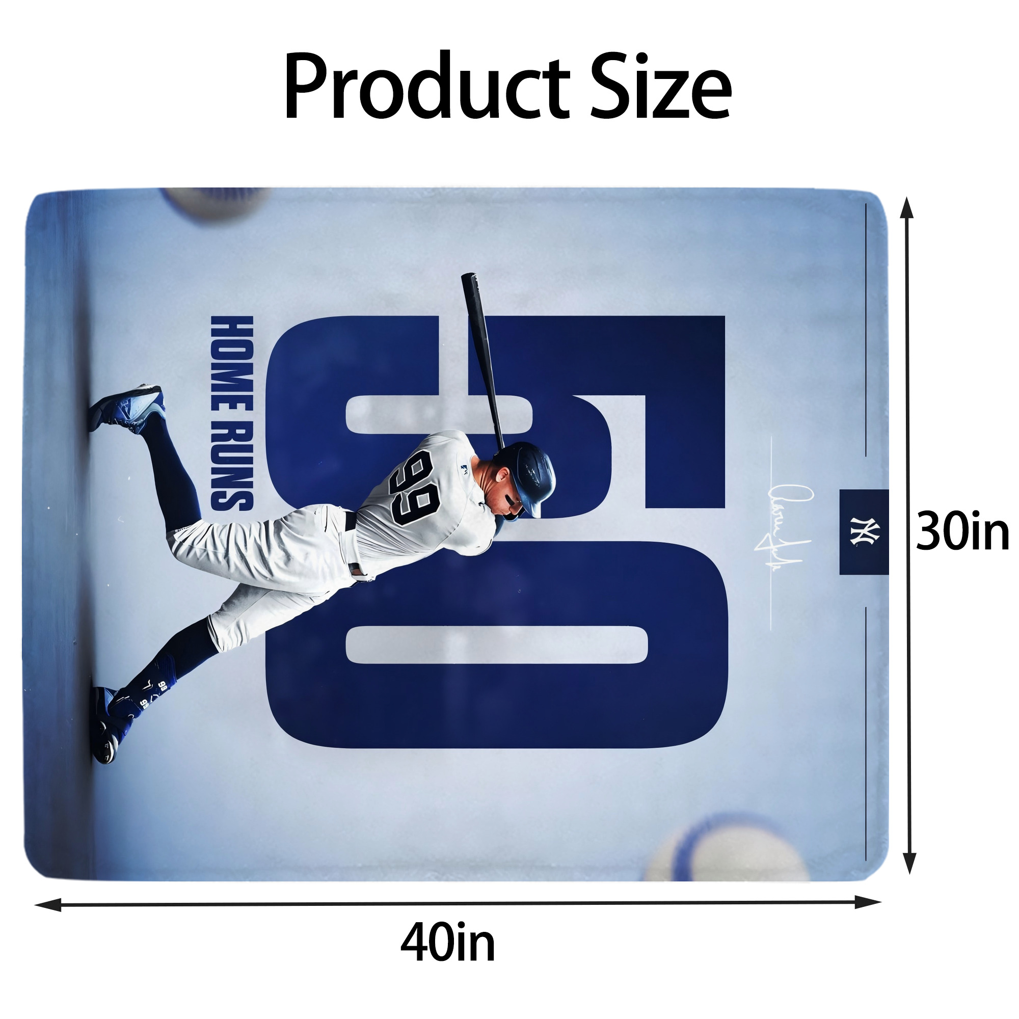 Aaron Judge 50 Home Runs 4 Soft Plush Fleece Blanket 30x40 Inch - 300GSM Flannel, Ultra Soft & Warm, Lightweight & Durable, Perfect For Kids, Adults, Couch, Bed, Camping, Travel, Gift For Family & Friends