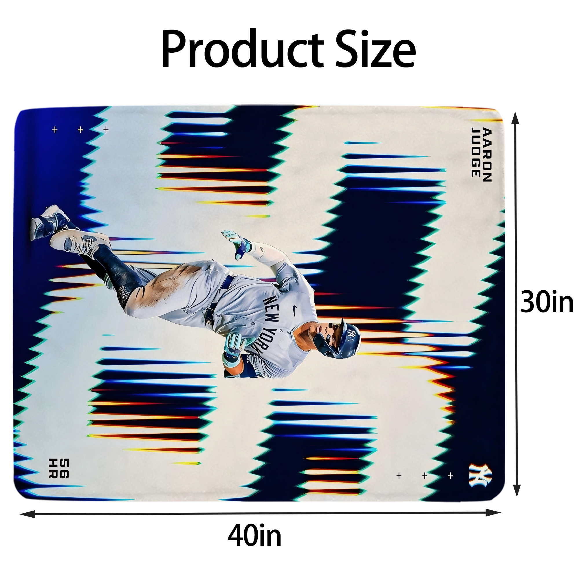 Aaron Judge 56 Home Runs Soft Plush Fleece Blanket 30x40 Inch - 300GSM Flannel, Ultra Soft & Warm, Lightweight & Durable, Perfect For Kids, Adults, Couch, Bed, Camping, Travel, Gift For Family & Friends