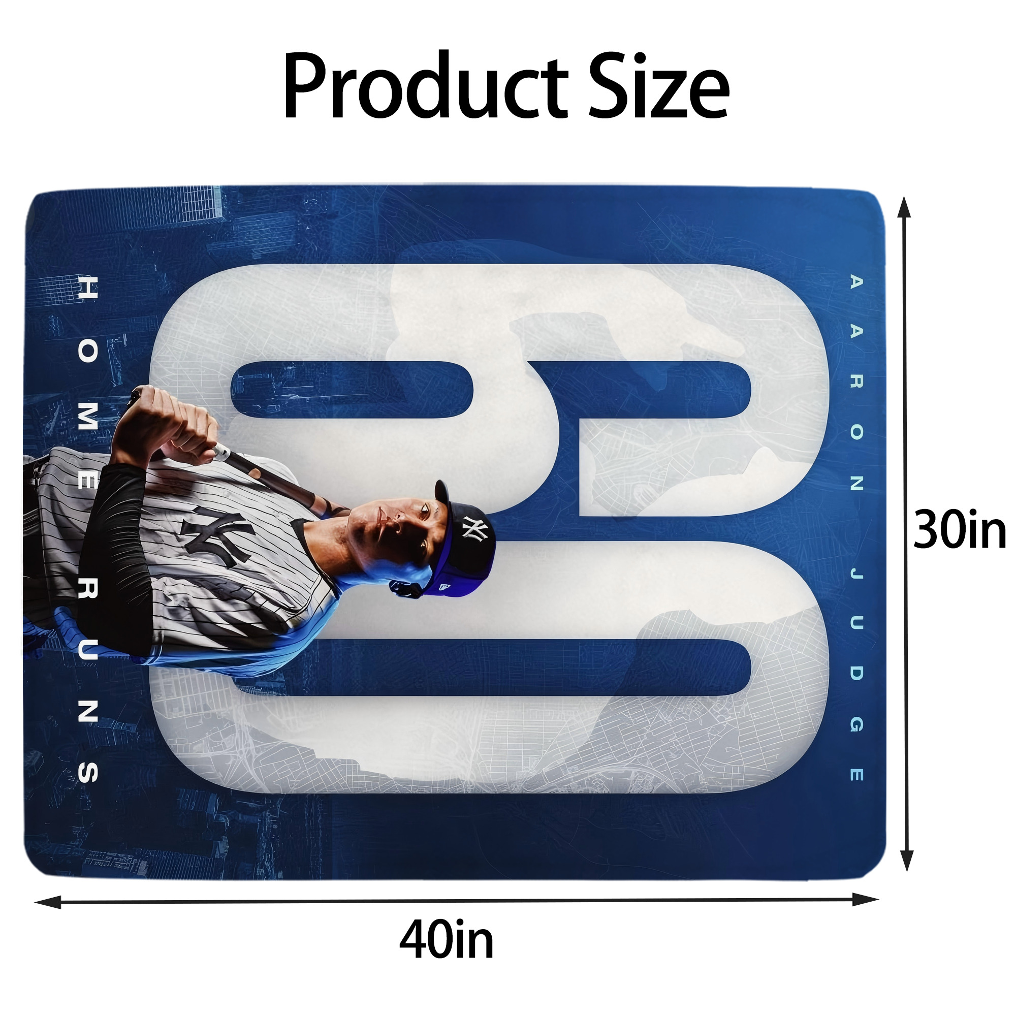 Aaron Judge 60 Home Runs Soft Plush Fleece Blanket 30x40 Inch - 300GSM Flannel, Ultra Soft & Warm, Lightweight & Durable, Perfect For Kids, Adults, Couch, Bed, Camping, Travel, Gift For Family & Friends