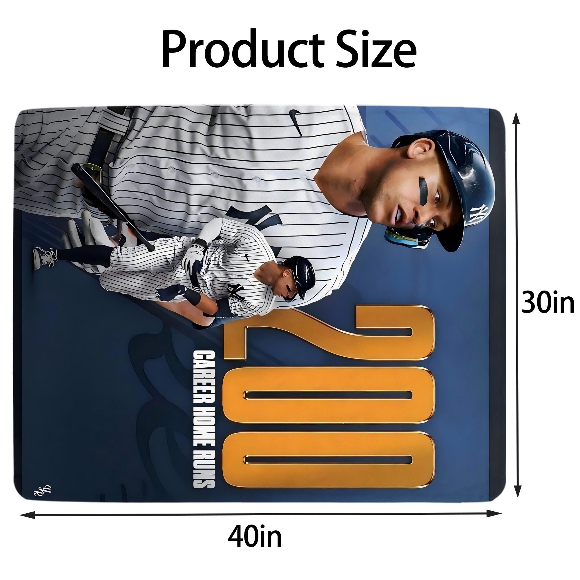 Aaron Judge 200 Home Runs 1 Soft Plush Fleece Blanket 30x40 Inch - 300GSM Flannel, Ultra Soft & Warm, Lightweight & Durable, Perfect For Kids, Adults, Couch, Bed, Camping, Travel, Gift For Family & Friends