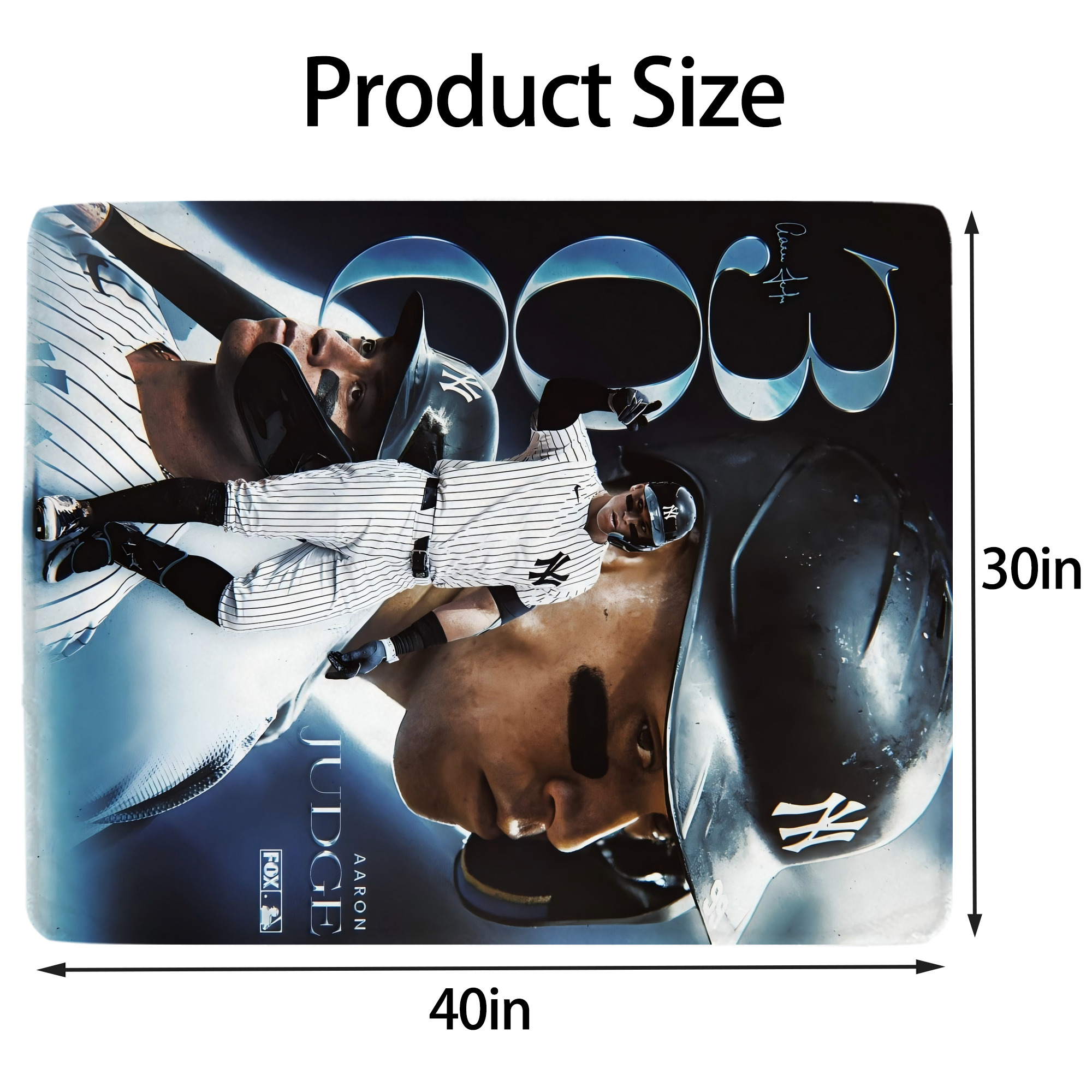 Aaron Judge 300 Home Runs 1 Soft Plush Fleece Blanket 30x40 Inch - 300GSM Flannel, Ultra Soft & Warm, Lightweight & Durable, Perfect For Kids, Adults, Couch, Bed, Camping, Travel, Gift For Family & Friends