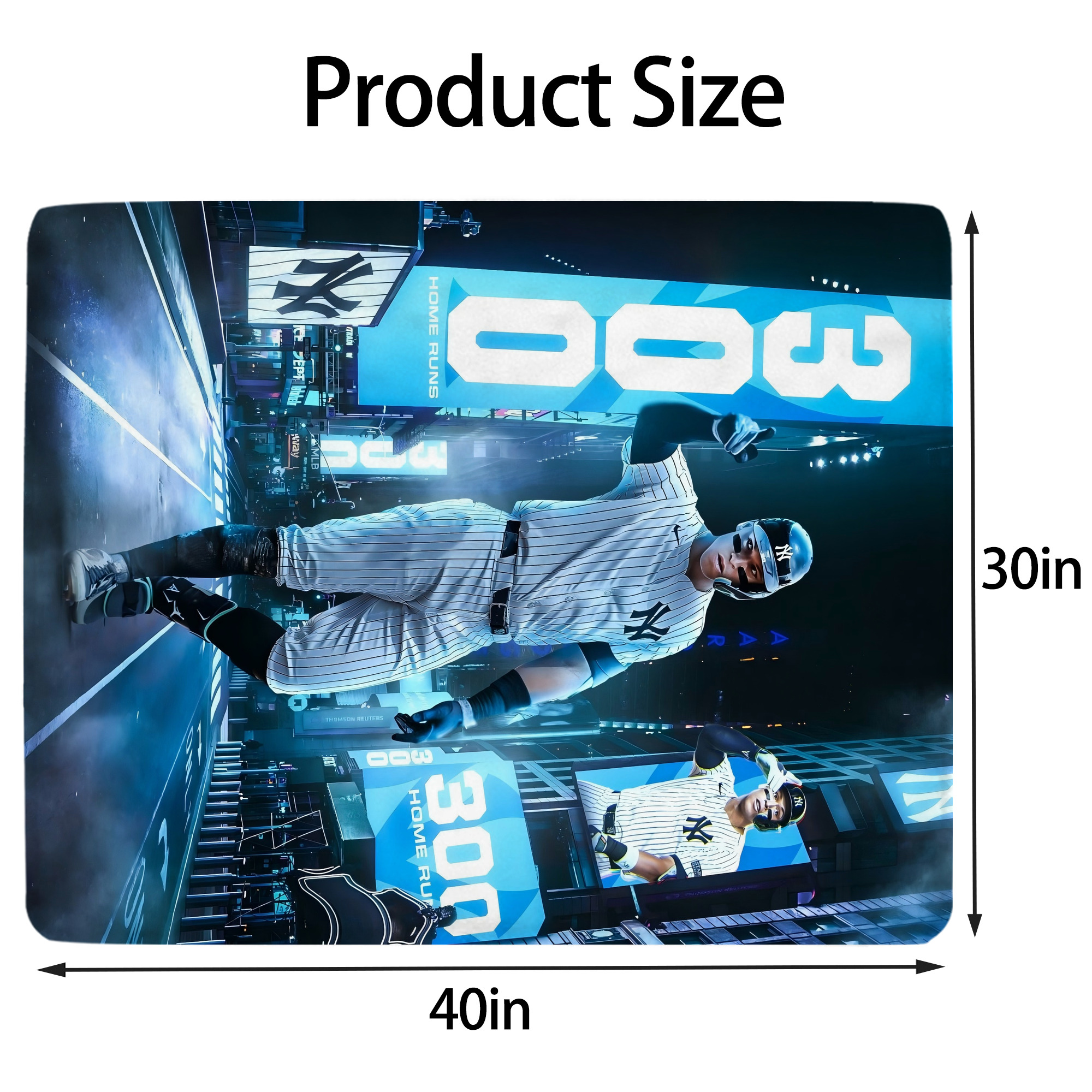 Aaron Judge 300 Home Runs 2 Soft Plush Fleece Blanket 30x40 Inch - 300GSM Flannel, Ultra Soft & Warm, Lightweight & Durable, Perfect For Kids, Adults, Couch, Bed, Camping, Travel, Gift For Family & Friends