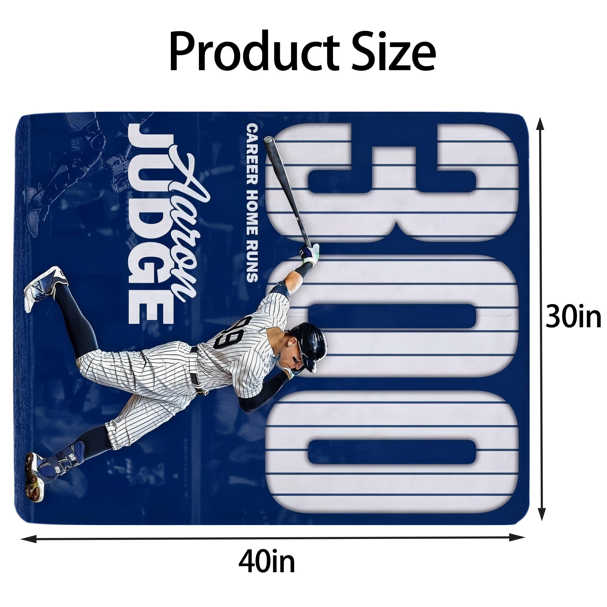 Aaron Judge 300 Home Runs Soft Plush Fleece Blanket 30x40 Inch - 300GSM Flannel, Ultra Soft & Warm, Lightweight & Durable, Perfect For Kids, Adults, Couch, Bed, Camping, Travel, Gift For Family & Friends