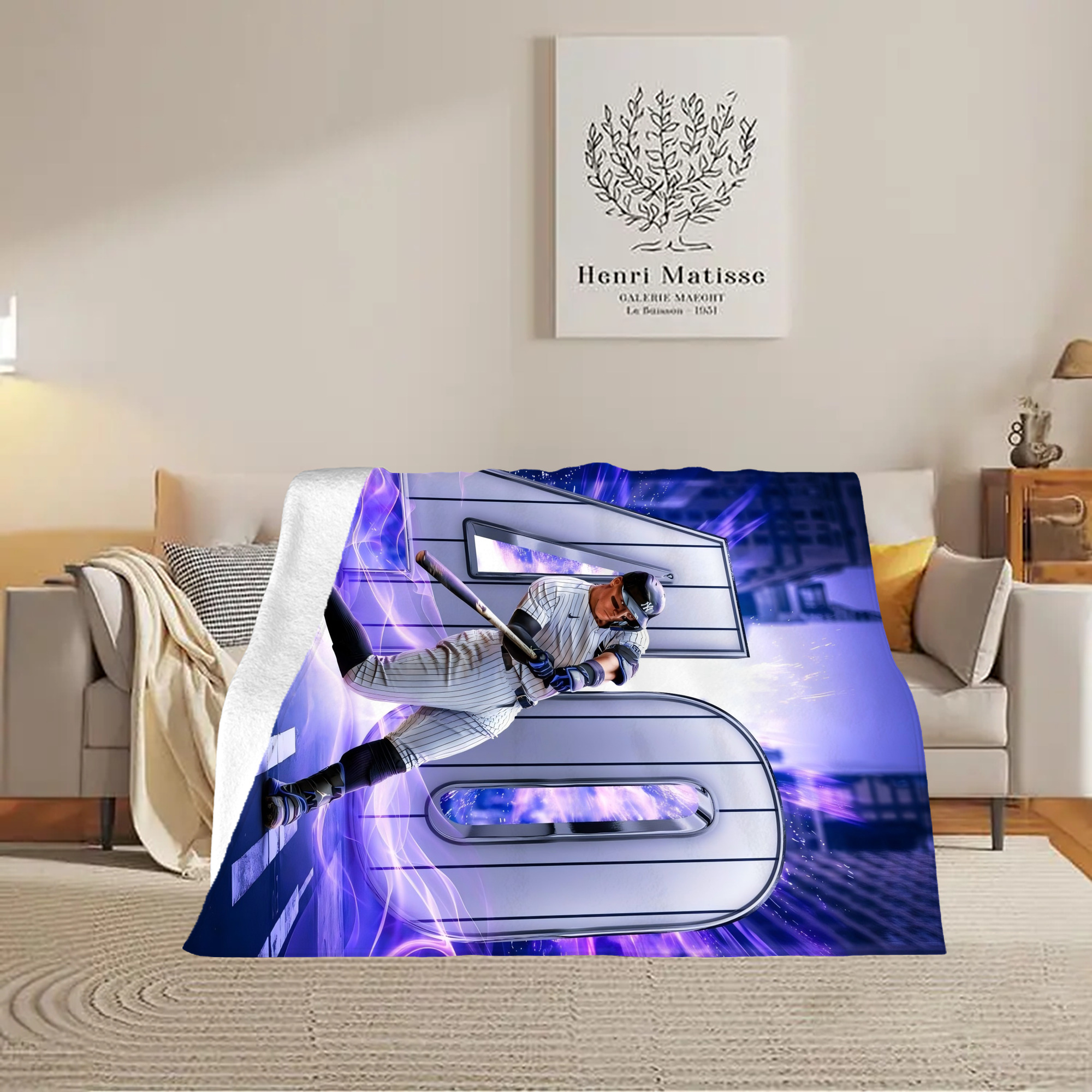 Aaron Judge 40 Home Runs Soft Plush Fleece Blanket 30x40 Inch - 300GSM Flannel, Ultra Soft & Warm, Lightweight & Durable, Perfect For Kids, Adults, Couch, Bed, Camping, Travel, Gift For Family & Friends