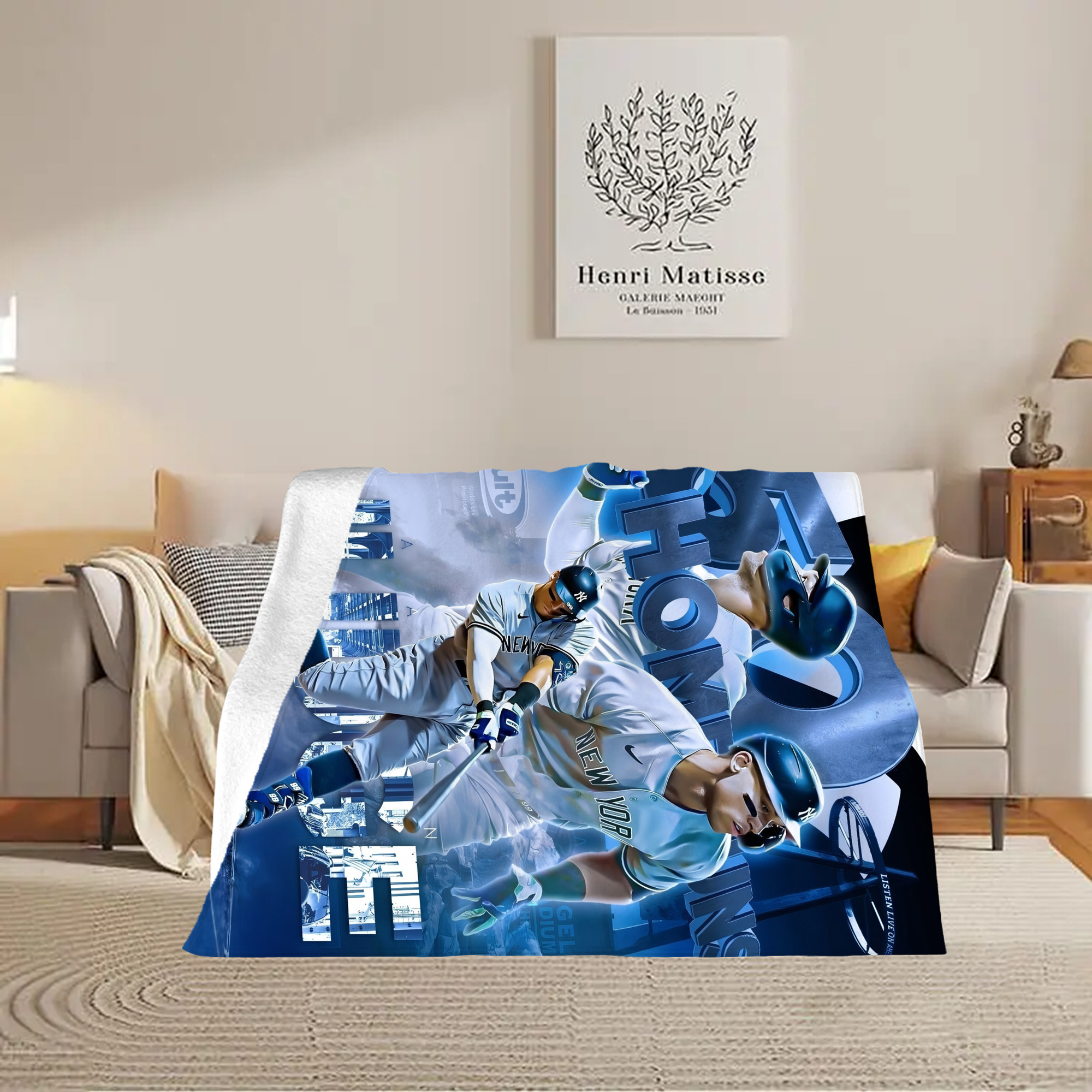 Aaron Judge 50 Home Runs Soft Plush Fleece Blanket 30x40 Inch - 300GSM Flannel, Ultra Soft & Warm, Lightweight & Durable, Perfect For Kids, Adults, Couch, Bed, Camping, Travel, Gift For Family & Friends