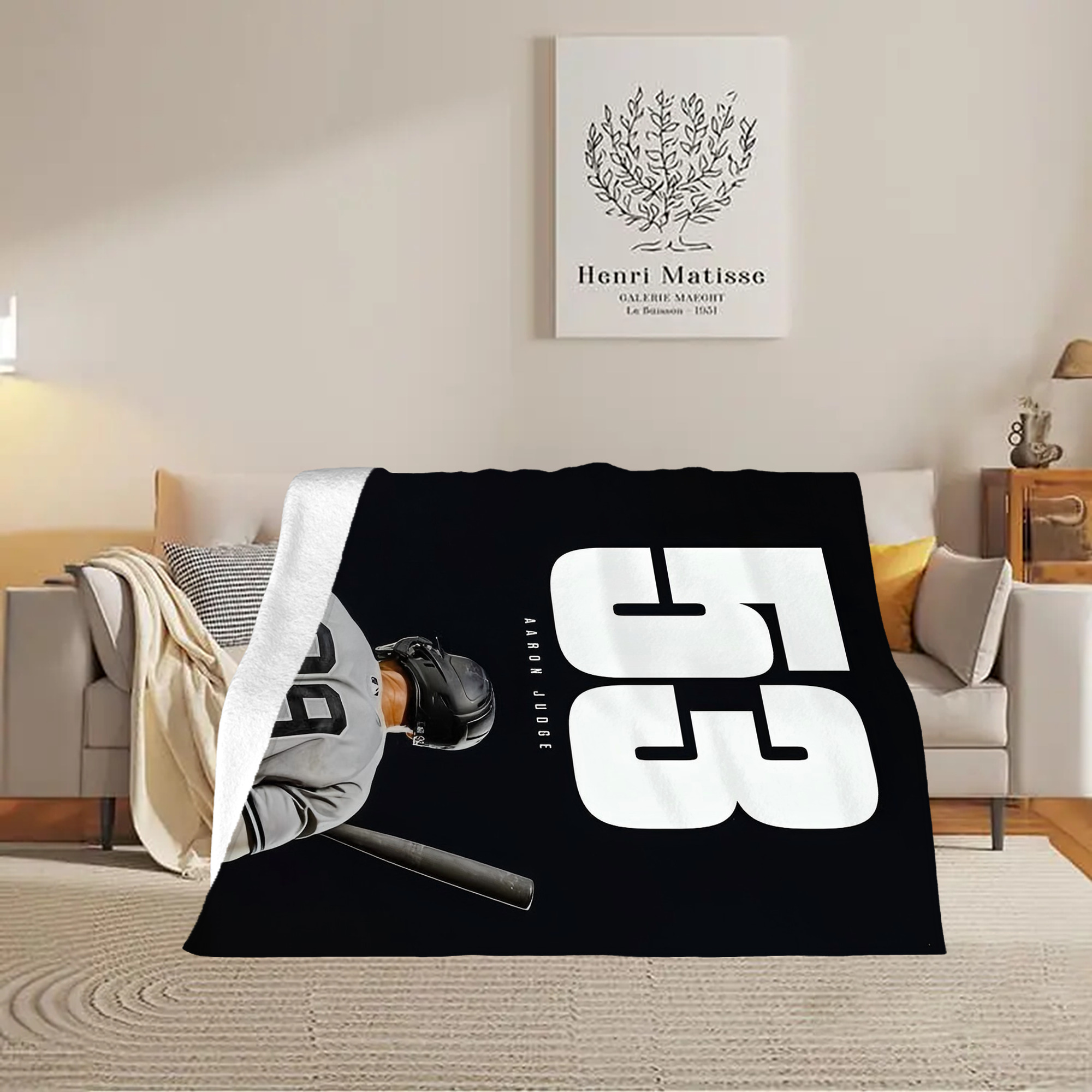 Aaron Judge 53 Home Runs Soft Plush Fleece Blanket 30x40 Inch - 300GSM Flannel, Ultra Soft & Warm, Lightweight & Durable, Perfect For Kids, Adults, Couch, Bed, Camping, Travel, Gift For Family & Friends