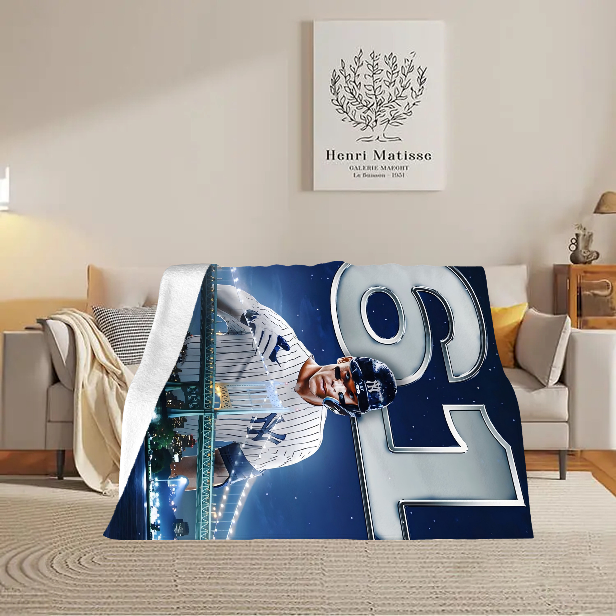 Aaron Judge 61 Home Runs Soft Plush Fleece Blanket 30x40 Inch - 300GSM Flannel, Ultra Soft & Warm, Lightweight & Durable, Perfect For Kids, Adults, Couch, Bed, Camping, Travel, Gift For Family & Friends