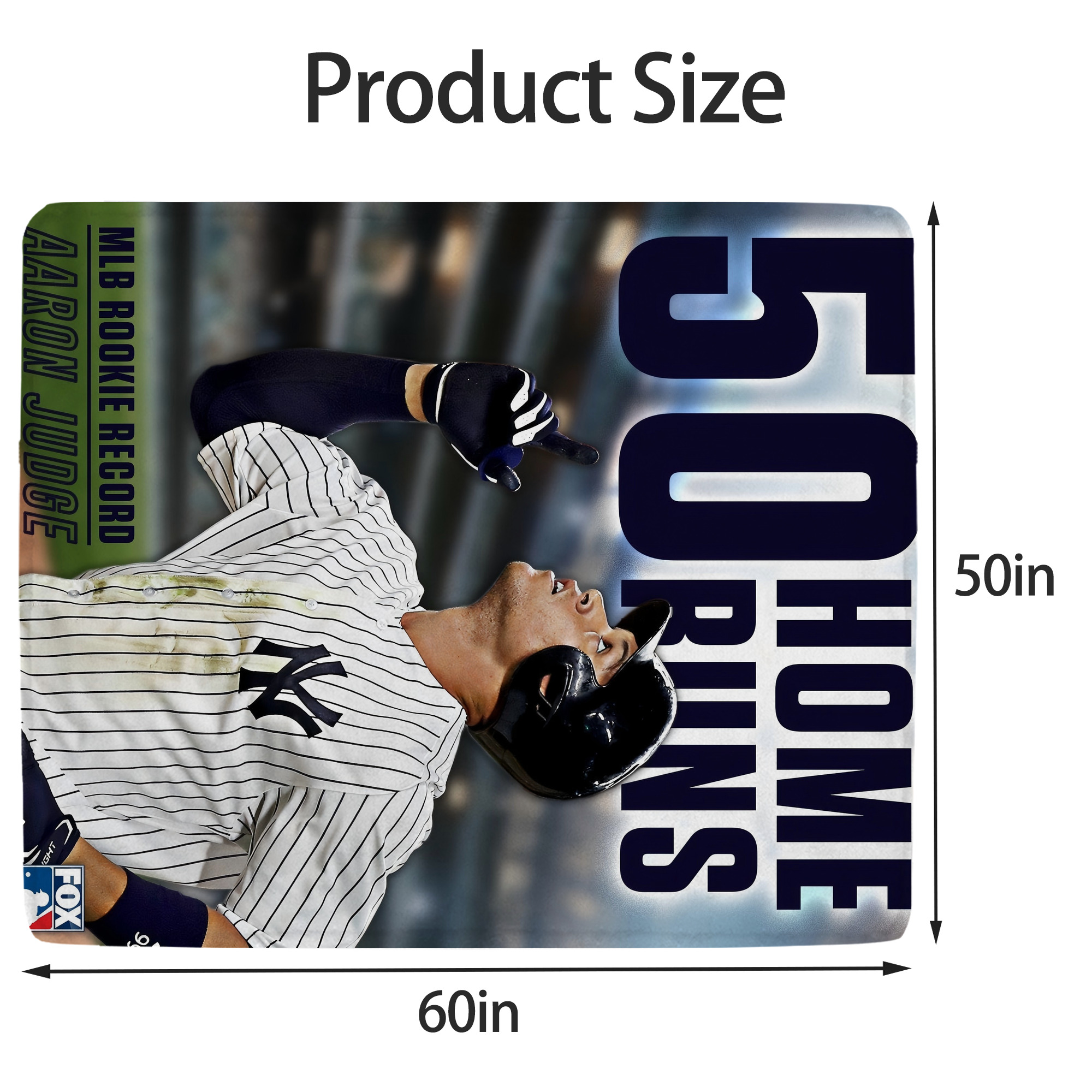 Aaron Judge 50 Home Runs 5 Soft Fleece Throw Blanket 50 X 60 Inch – Super Soft, Lightweight, And Durable – Perfect For Sofa, Bed, Camping, And More – Ideal Gift For Family And Friends