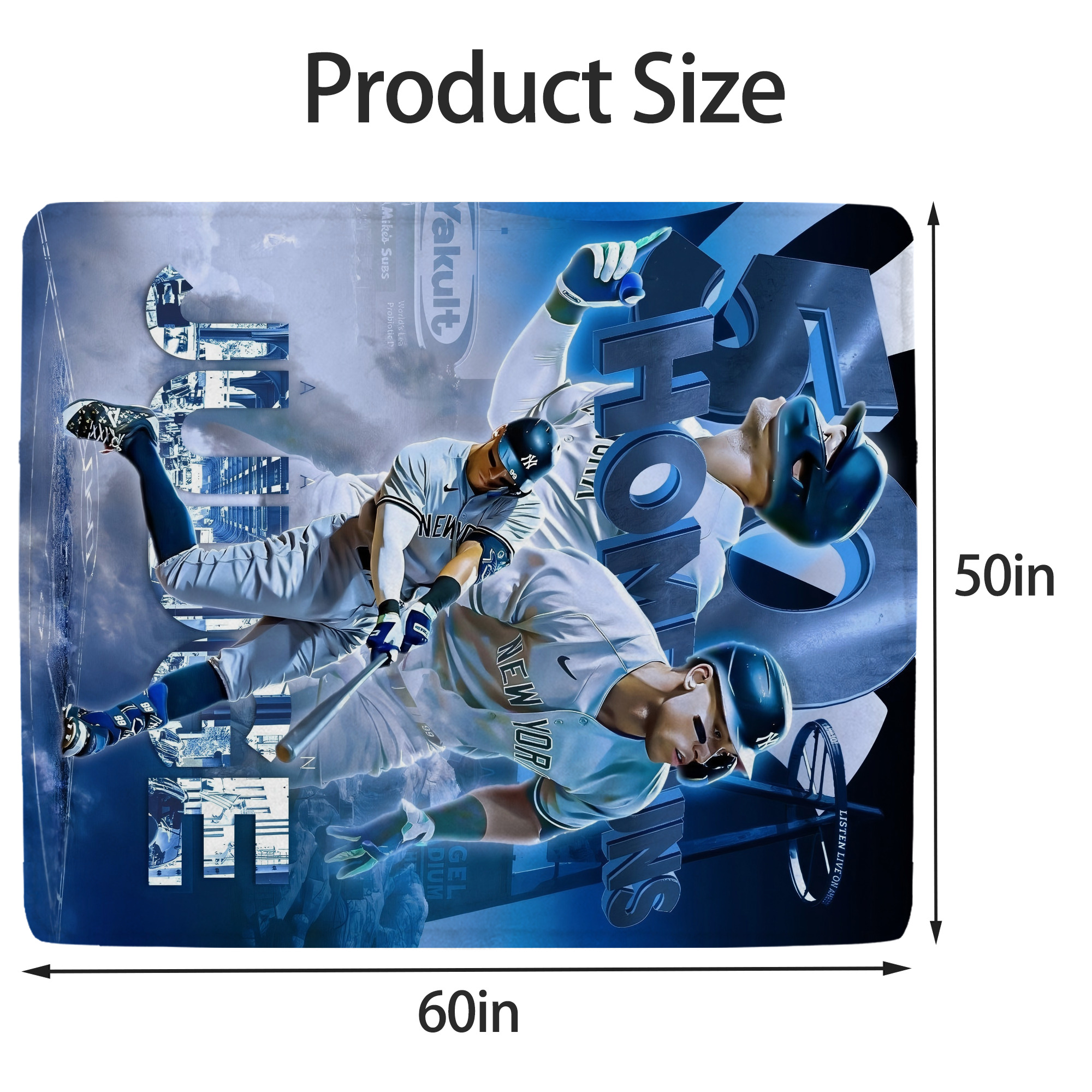 Aaron Judge 50 Home Runs Soft Fleece Throw Blanket 50 X 60 Inch – Super Soft, Lightweight, And Durable – Perfect For Sofa, Bed, Camping, And More – Ideal Gift For Family And Friends