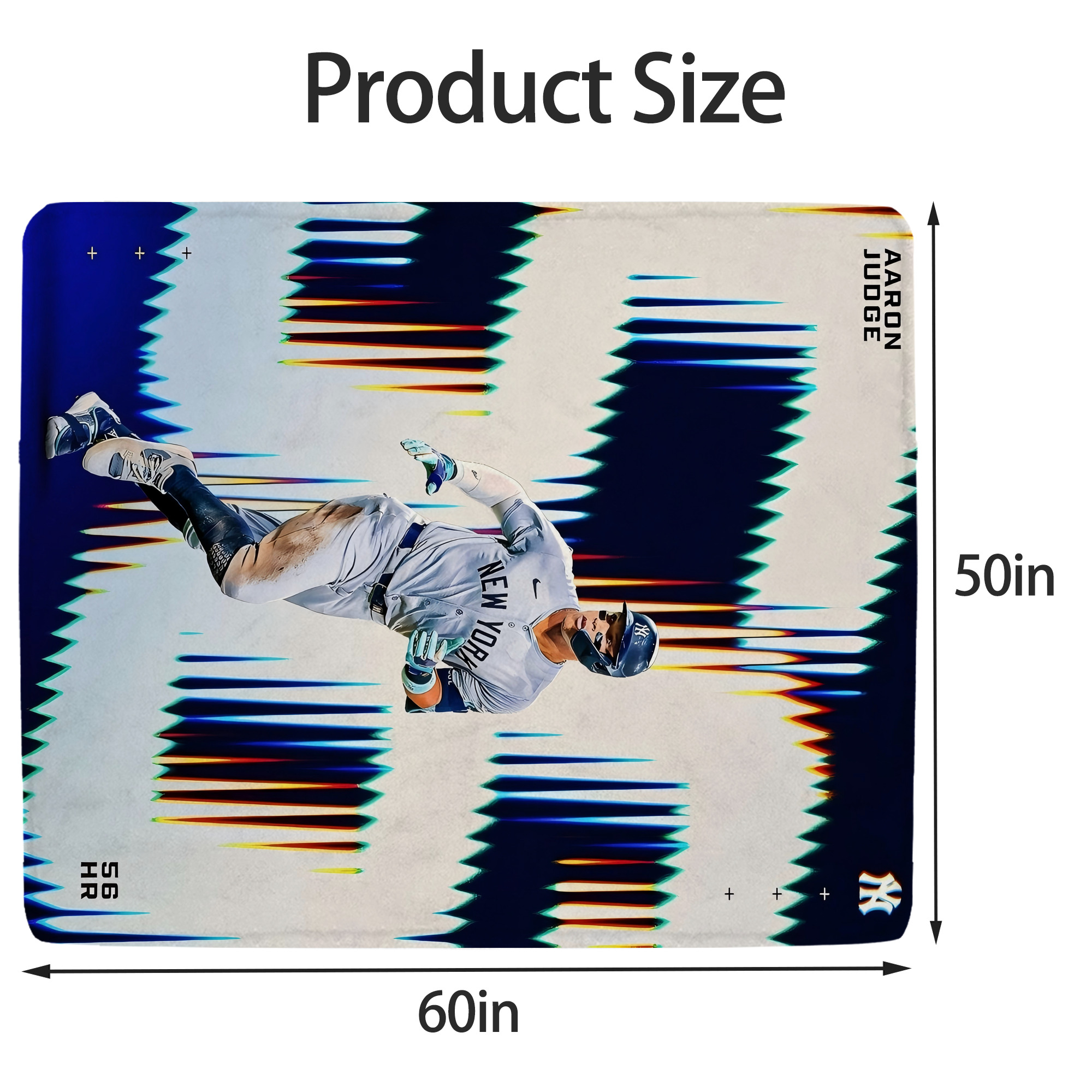Aaron Judge 56 Home Runs Soft Fleece Throw Blanket 50 X 60 Inch – Super Soft, Lightweight, And Durable – Perfect For Sofa, Bed, Camping, And More – Ideal Gift For Family And Friends