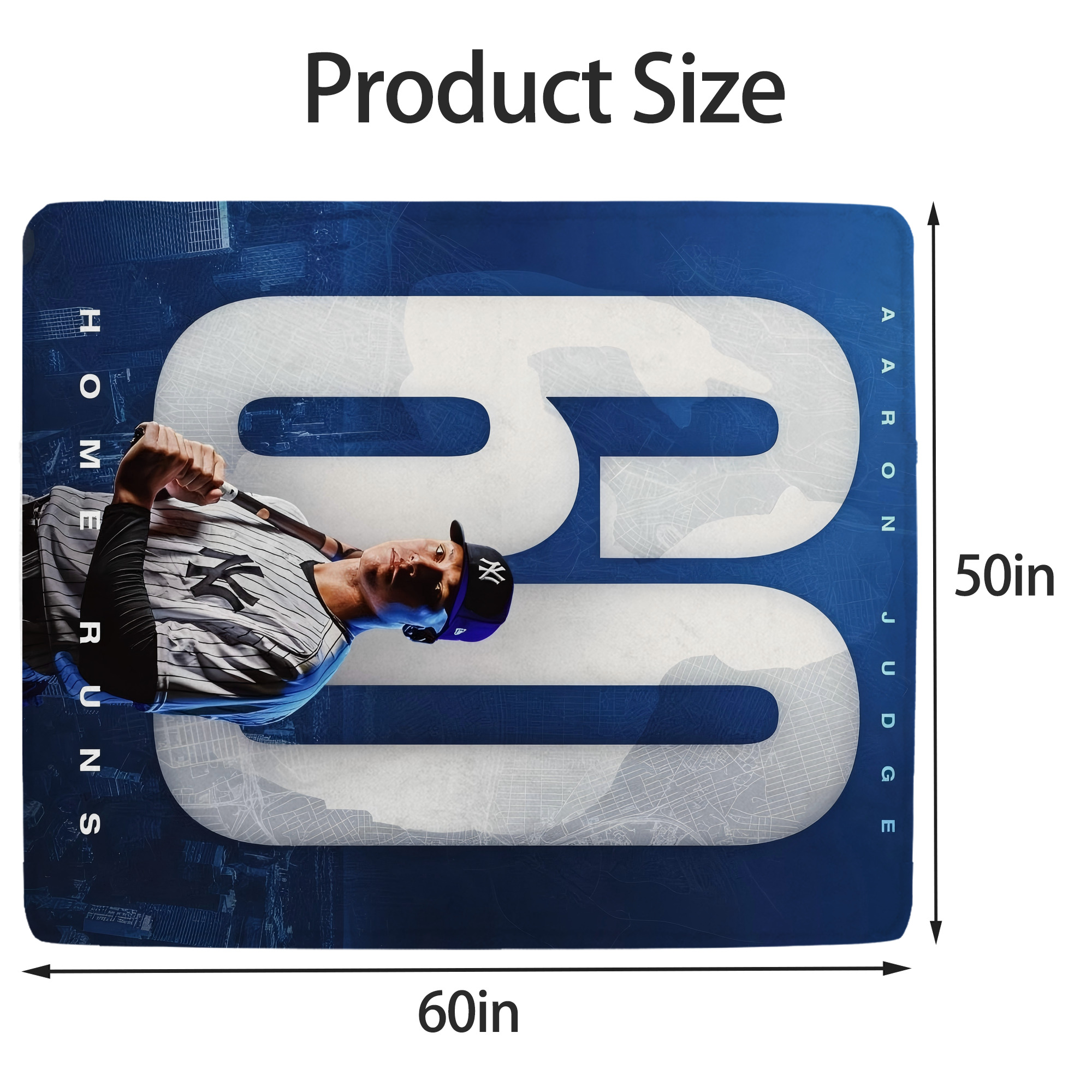 Aaron Judge 60 Home Runs Soft Fleece Throw Blanket 50 X 60 Inch – Super Soft, Lightweight, And Durable – Perfect For Sofa, Bed, Camping, And More – Ideal Gift For Family And Friends