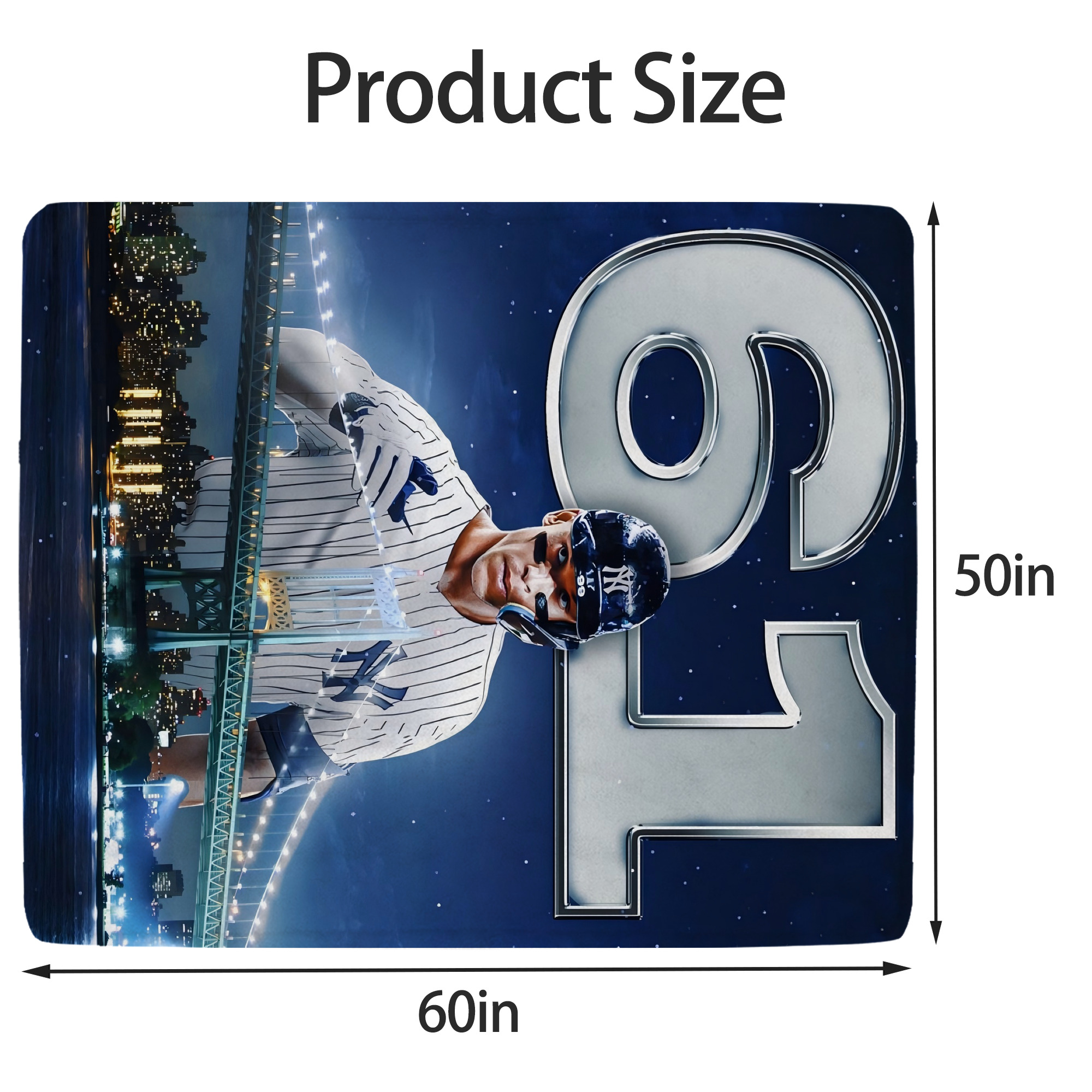 Aaron Judge 61 Home Runs Soft Fleece Throw Blanket 50 X 60 Inch – Super Soft, Lightweight, And Durable – Perfect For Sofa, Bed, Camping, And More – Ideal Gift For Family And Friends