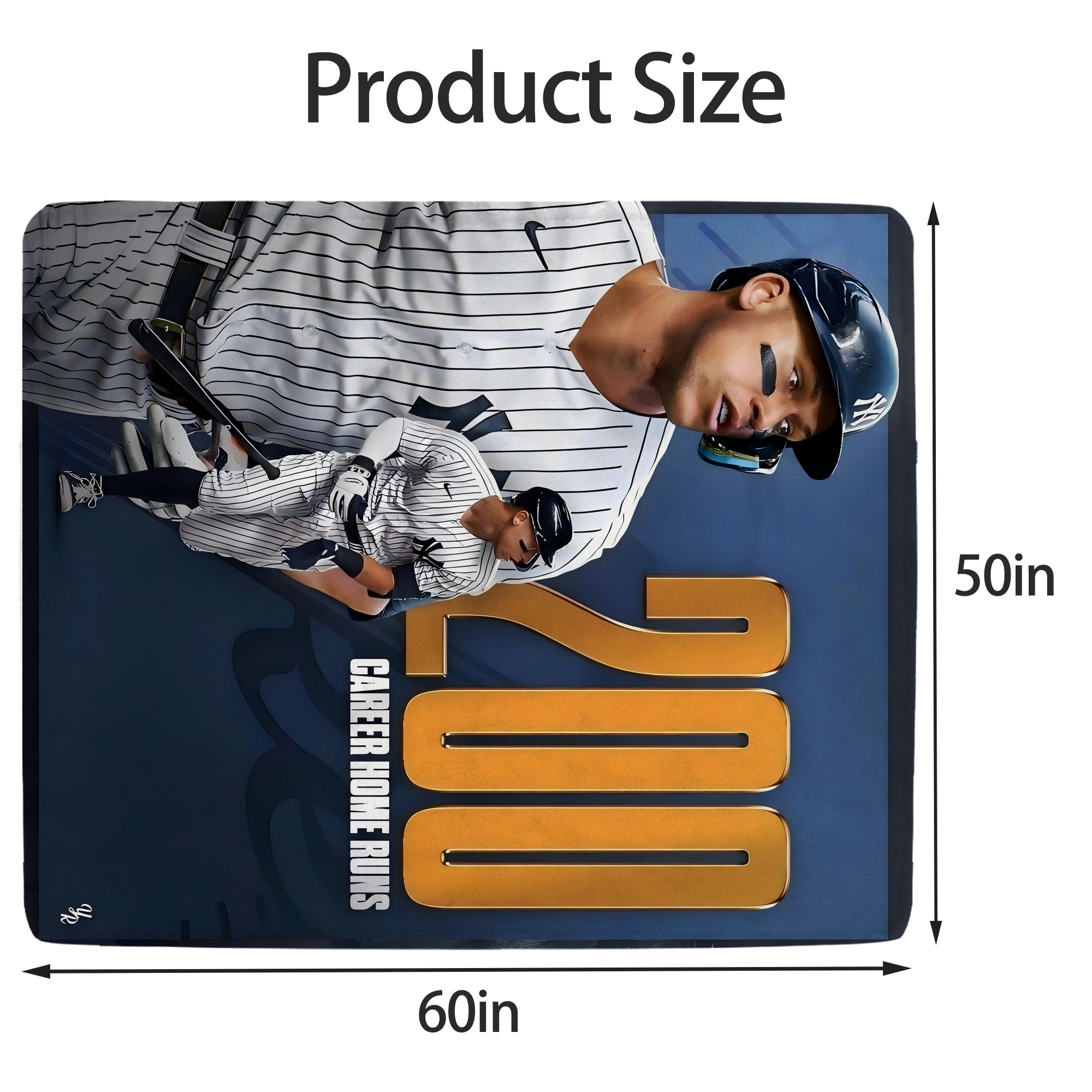 Aaron Judge 200 Home Runs 1 Soft Fleece Throw Blanket 50 X 60 Inch – Super Soft, Lightweight, And Durable – Perfect For Sofa, Bed, Camping, And More – Ideal Gift For Family And Friends