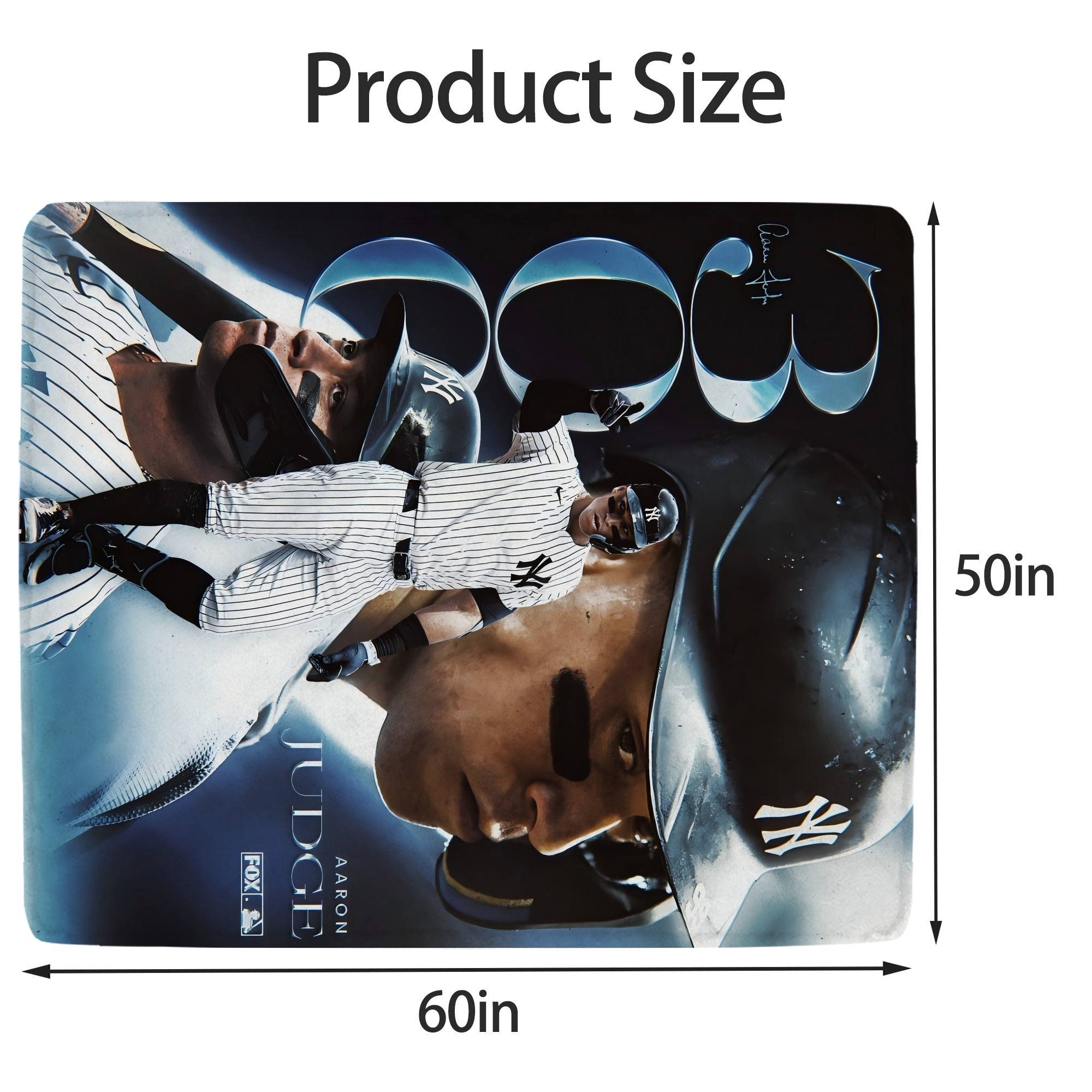 Aaron Judge 300 Home Runs 1 Soft Fleece Throw Blanket 50 X 60 Inch – Super Soft, Lightweight, And Durable – Perfect For Sofa, Bed, Camping, And More – Ideal Gift For Family And Friends