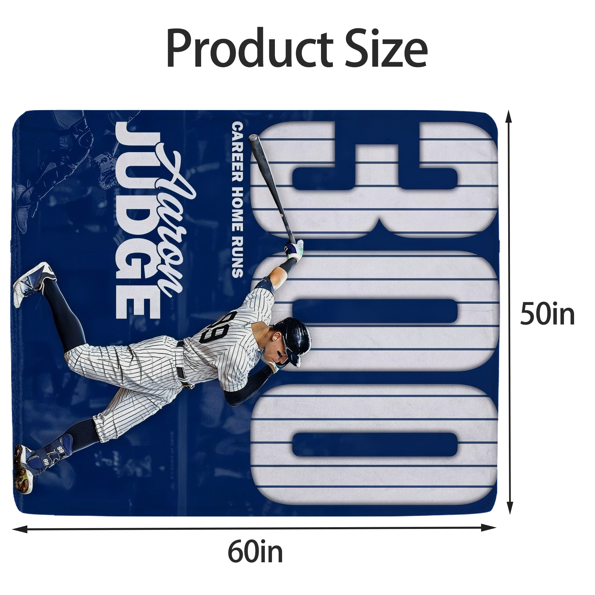 Aaron Judge 300 Home Runs Soft Fleece Throw Blanket 50 X 60 Inch – Super Soft, Lightweight, And Durable – Perfect For Sofa, Bed, Camping, And More – Ideal Gift For Family And Friends