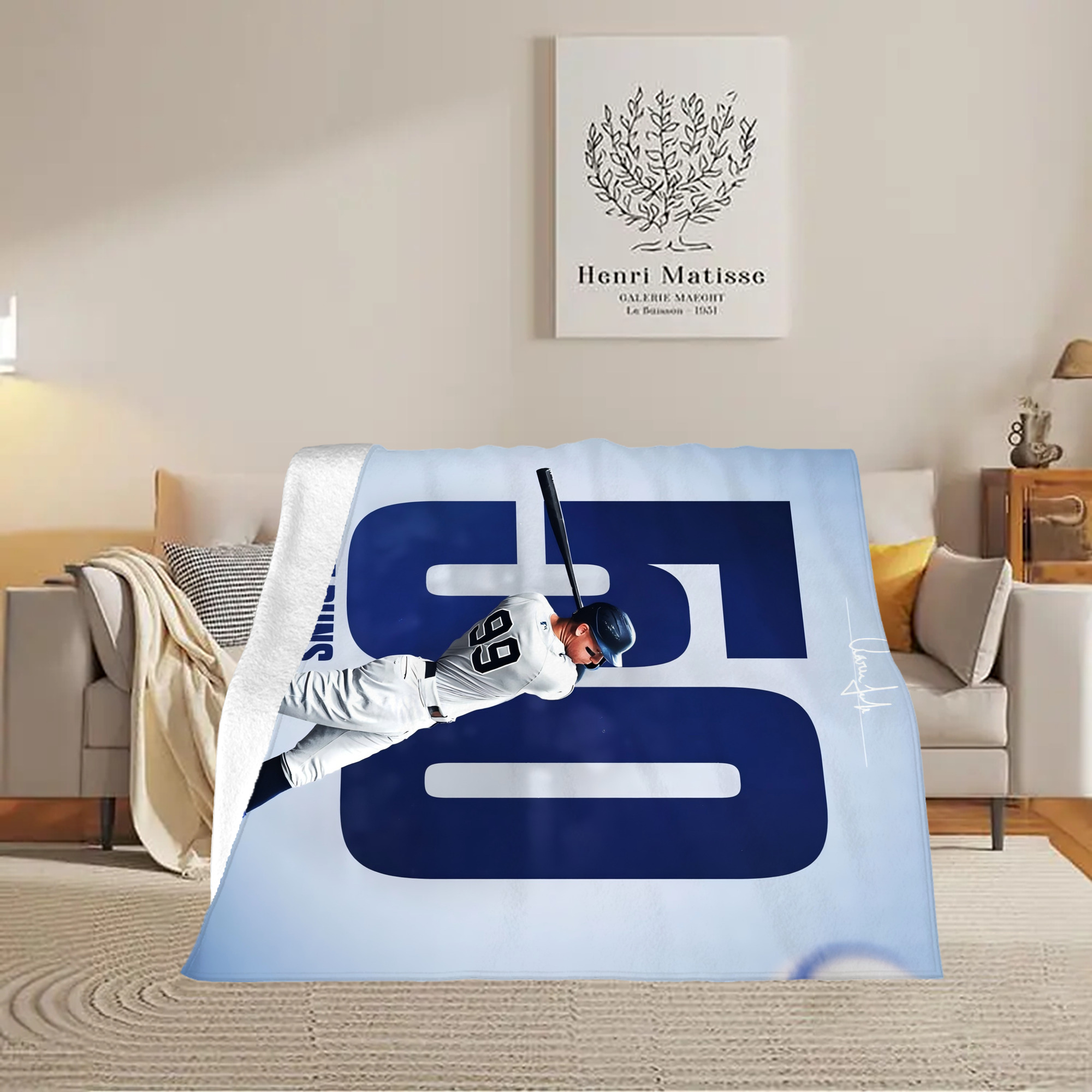 Aaron Judge 50 Home Runs 4 Soft Fleece Throw Blanket 50 X 60 Inch – Super Soft, Lightweight, And Durable – Perfect For Sofa, Bed, Camping, And More – Ideal Gift For Family And Friends
