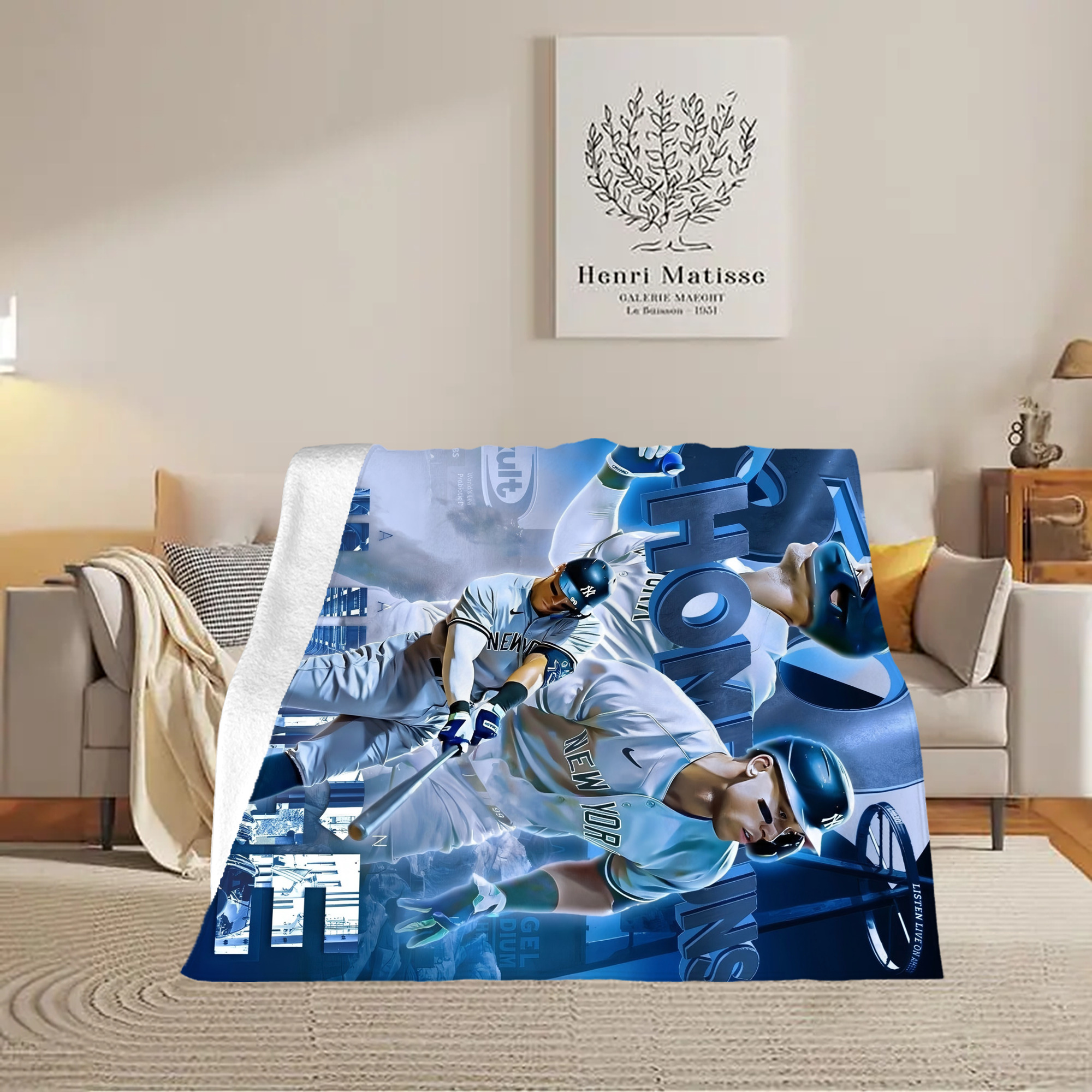 Aaron Judge 50 Home Runs Soft Fleece Throw Blanket 50 X 60 Inch – Super Soft, Lightweight, And Durable – Perfect For Sofa, Bed, Camping, And More – Ideal Gift For Family And Friends