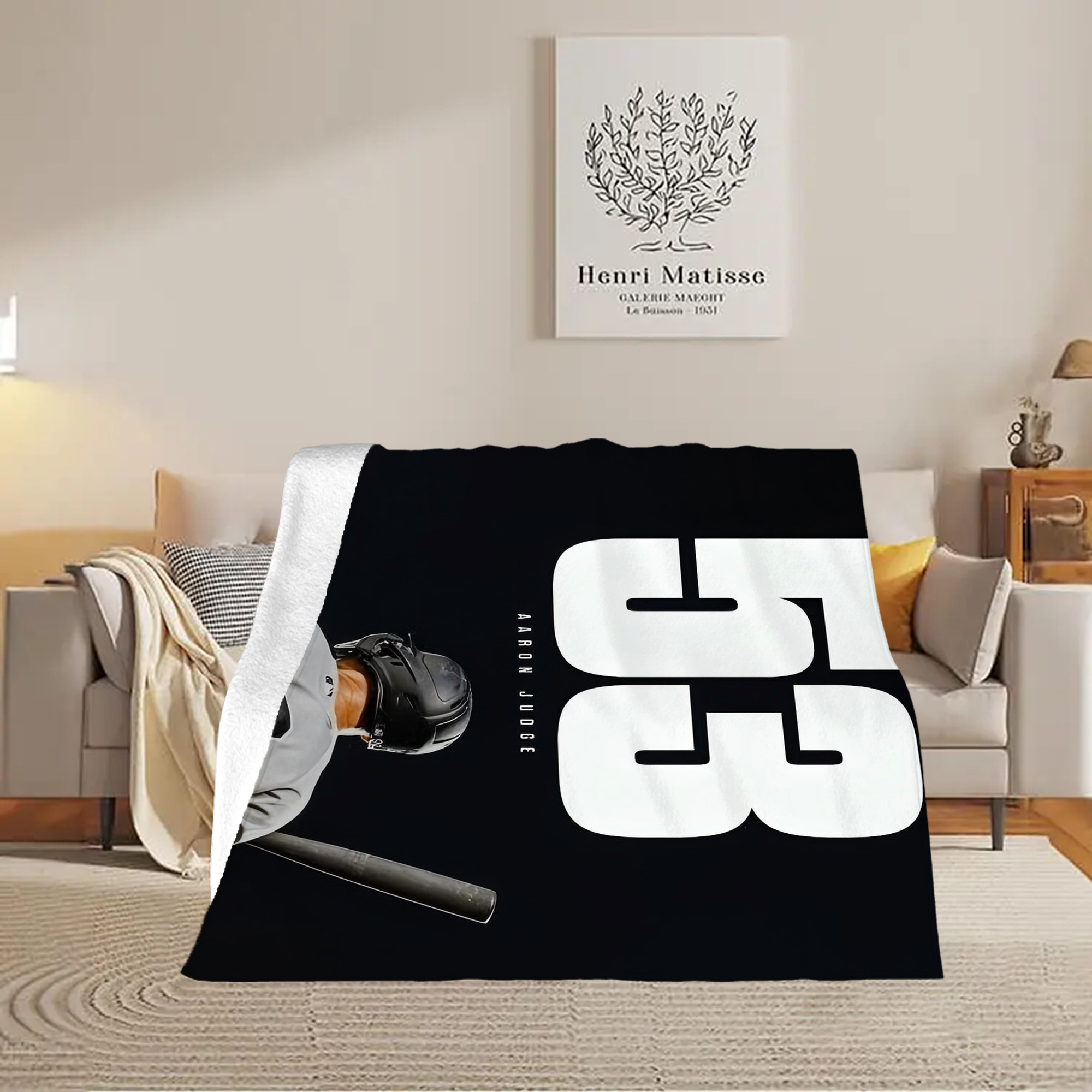 Aaron Judge 53 Home Runs Soft Fleece Throw Blanket 50 X 60 Inch – Super Soft, Lightweight, And Durable – Perfect For Sofa, Bed, Camping, And More – Ideal Gift For Family And Friends
