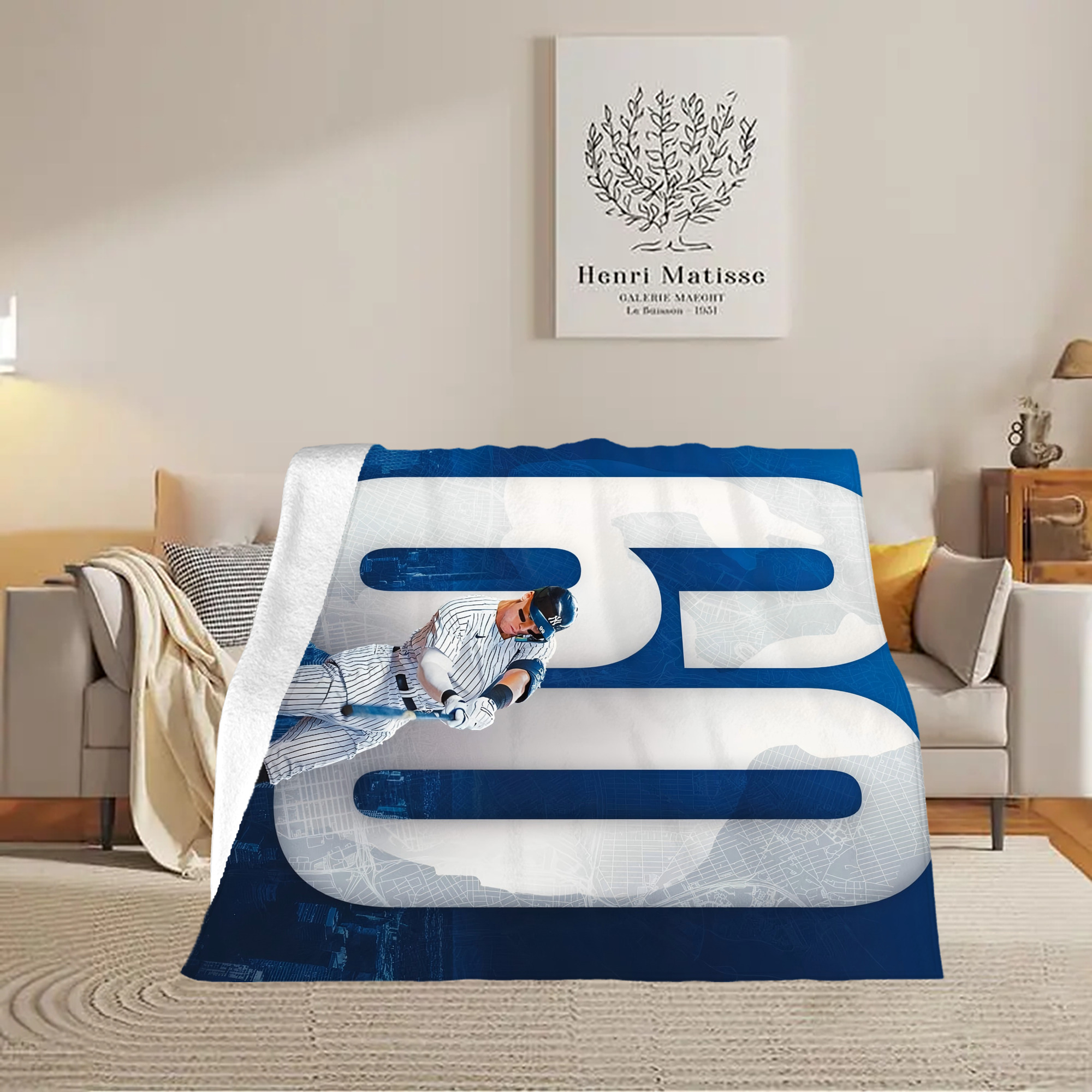 Aaron Judge 60 Home Runs 2 Soft Fleece Throw Blanket 50 X 60 Inch – Super Soft, Lightweight, And Durable – Perfect For Sofa, Bed, Camping, And More – Ideal Gift For Family And Friends