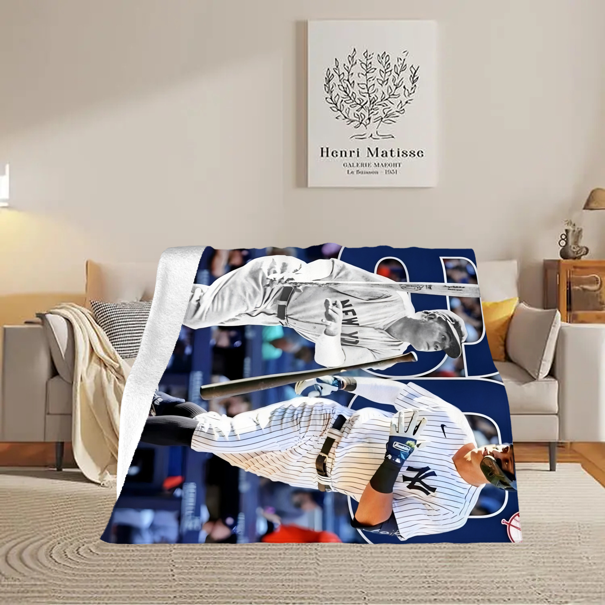 Aaron Judge 60 Home Runs 5 Soft Fleece Throw Blanket 50 X 60 Inch – Super Soft, Lightweight, And Durable – Perfect For Sofa, Bed, Camping, And More – Ideal Gift For Family And Friends