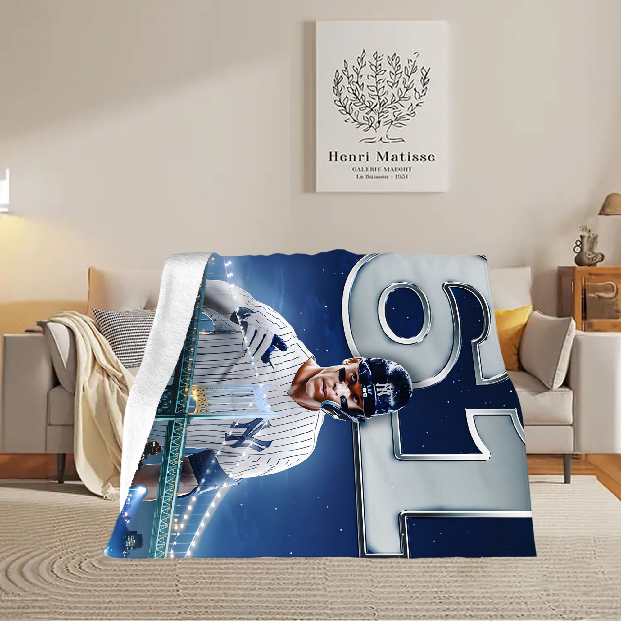Aaron Judge 61 Home Runs Soft Fleece Throw Blanket 50 X 60 Inch – Super Soft, Lightweight, And Durable – Perfect For Sofa, Bed, Camping, And More – Ideal Gift For Family And Friends