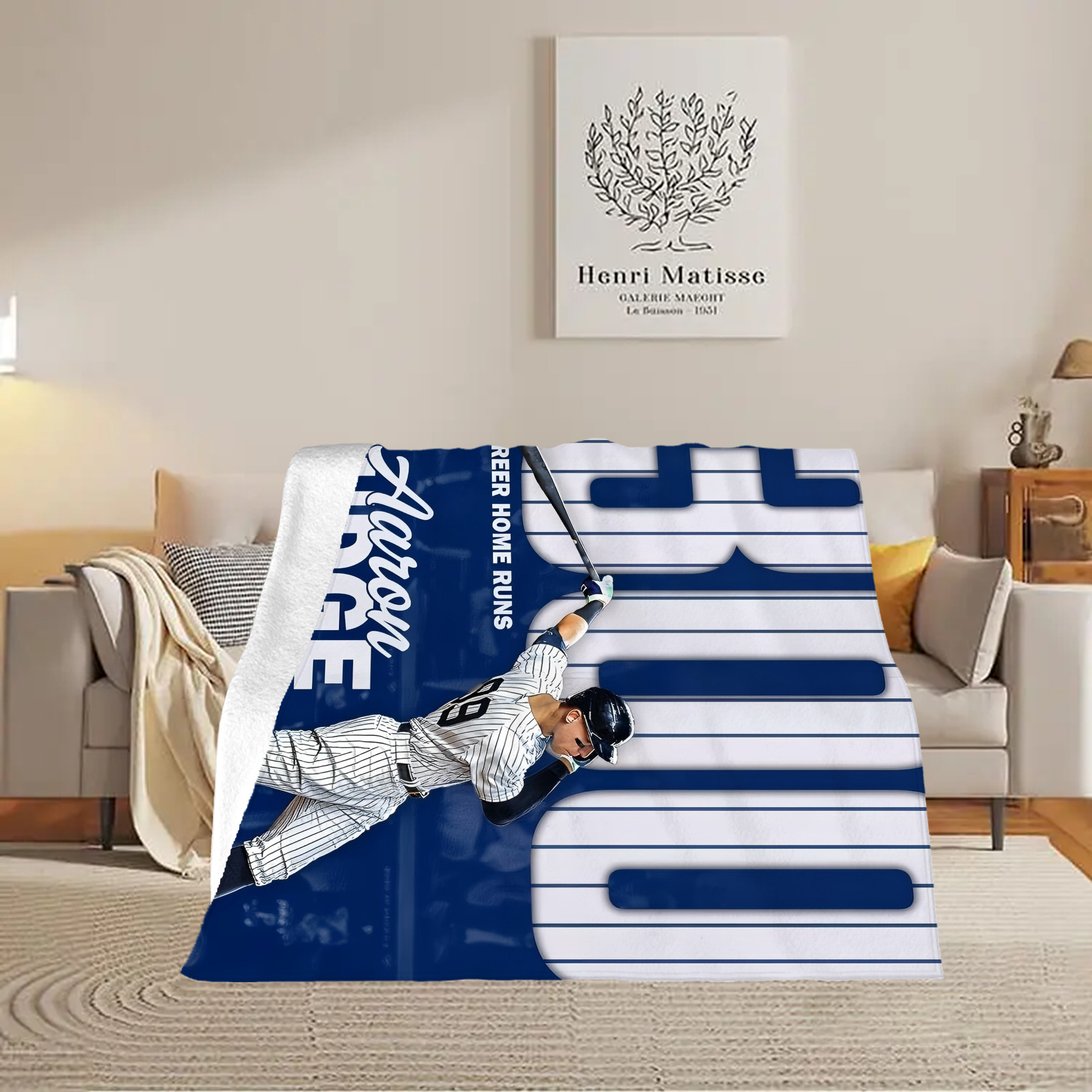Aaron Judge 300 Home Runs Soft Fleece Throw Blanket 50 X 60 Inch – Super Soft, Lightweight, And Durable – Perfect For Sofa, Bed, Camping, And More – Ideal Gift For Family And Friends