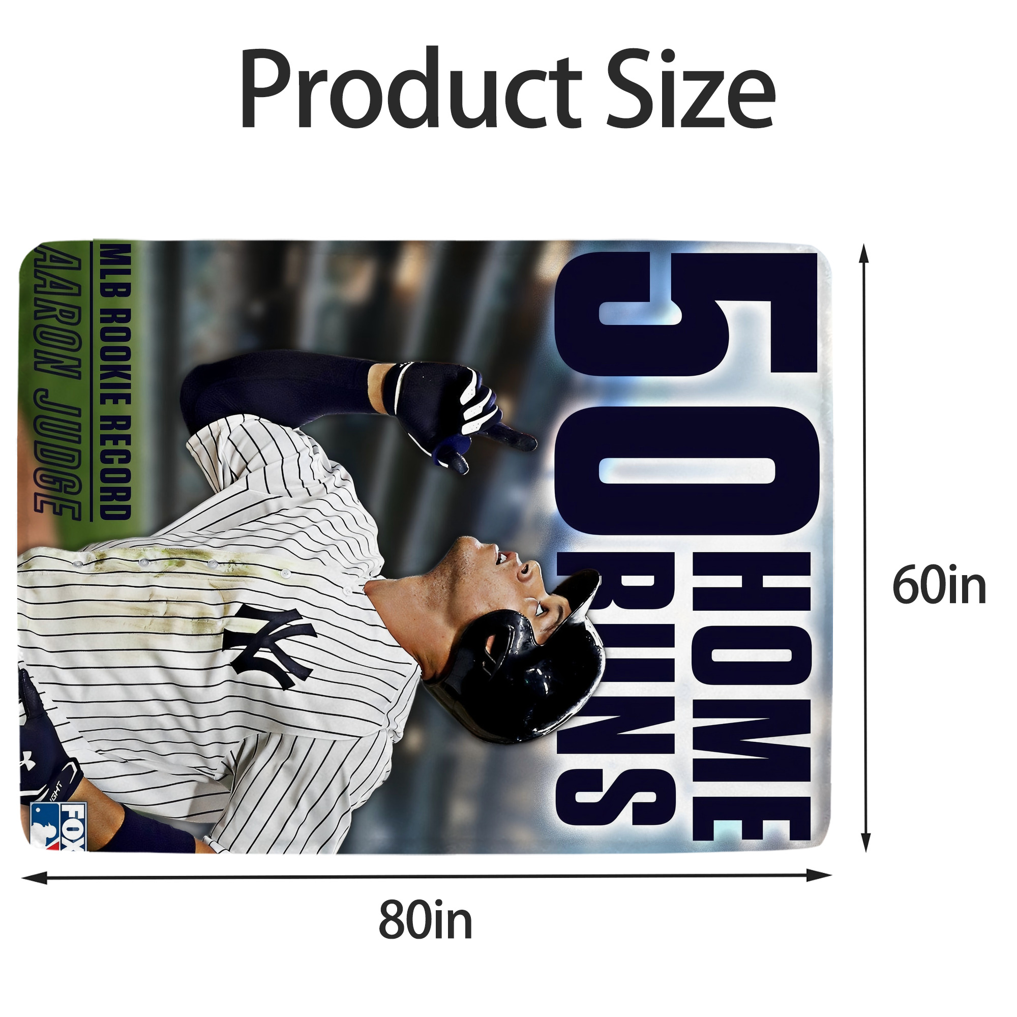 Aaron Judge 50 Home Runs 5 Soft Fleece Throw Blanket 60 X 80 Inch – Super Soft, Lightweight, And Durable – Perfect For Sofa, Bed, Camping, And More – Ideal Gift For Family And Friends