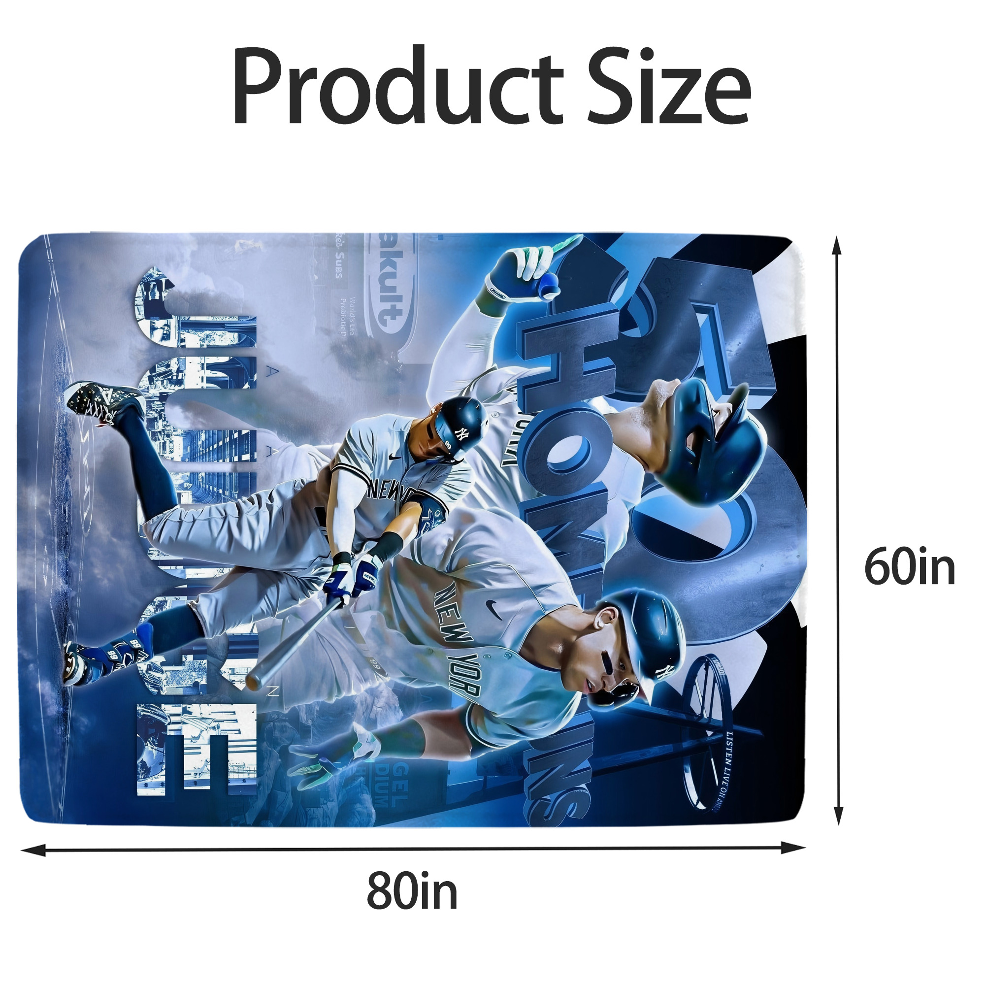 Aaron Judge 50 Home Runs Soft Fleece Throw Blanket 60 X 80 Inch – Super Soft, Lightweight, And Durable – Perfect For Sofa, Bed, Camping, And More – Ideal Gift For Family And Friends